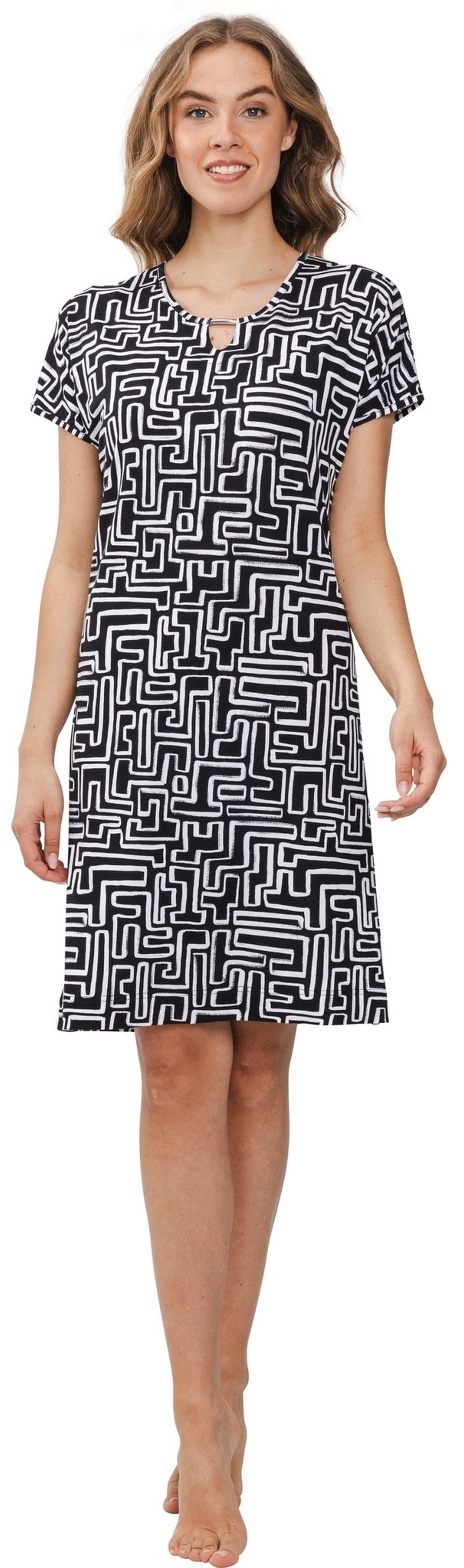Pastunette Sommerkleid Damen Strandkleid mit Grafischem Muster (1-tlg) graf günstig online kaufen
