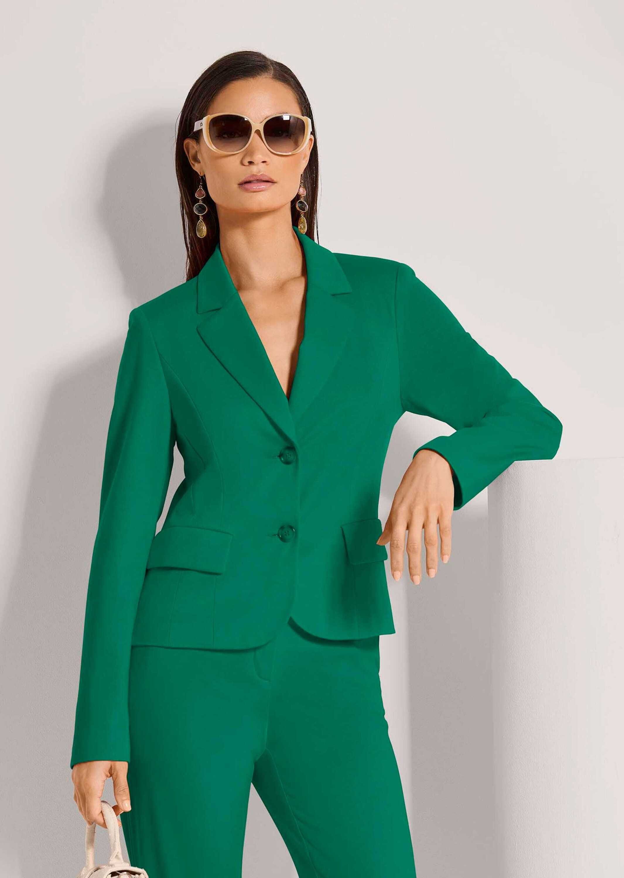 MADELEINE Kurzblazer Taillierter Jerseyblazer, Viskose Unifarbenes Design mit klassischem Reverskragen – Bild 3 von 5