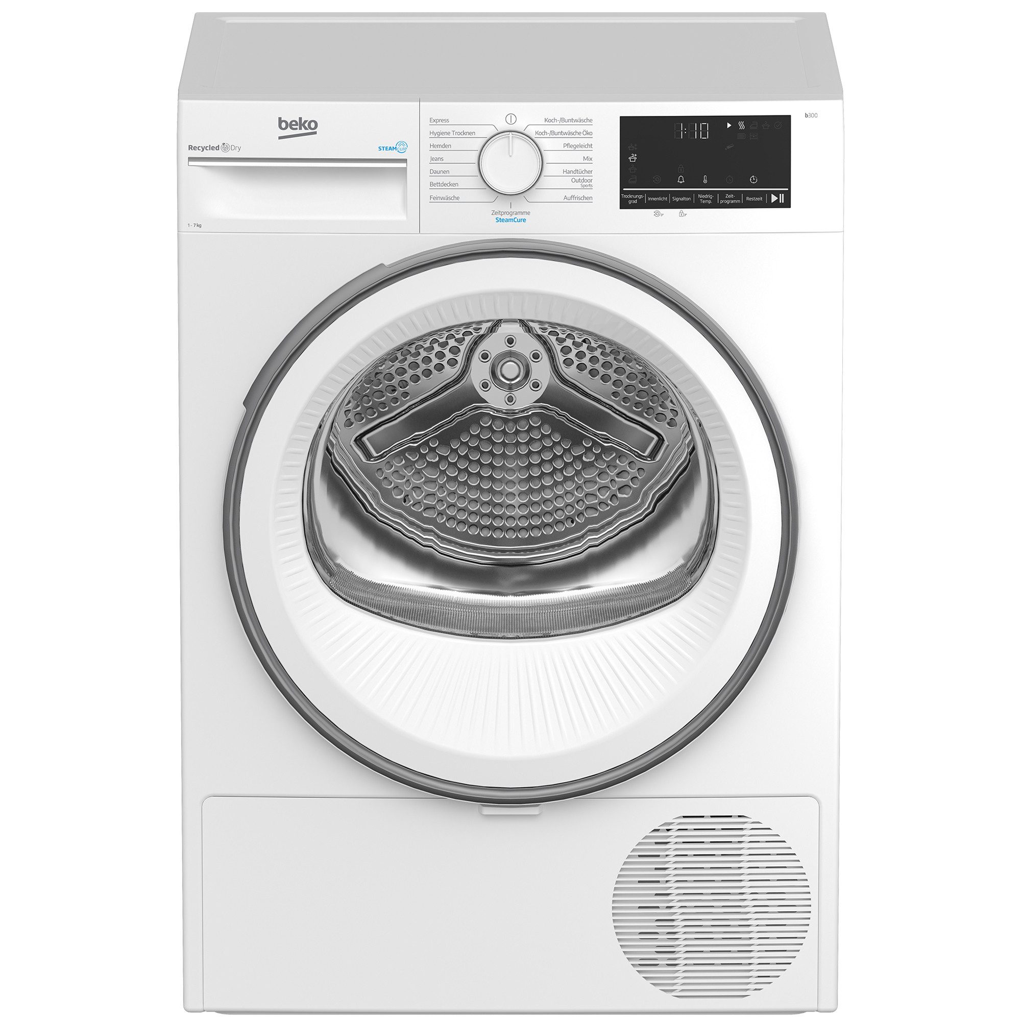 BEKO Wärmepumpentrockner B3T41239A, Dampffunktion, Aquawave-Schontrommel, Kindersicherung