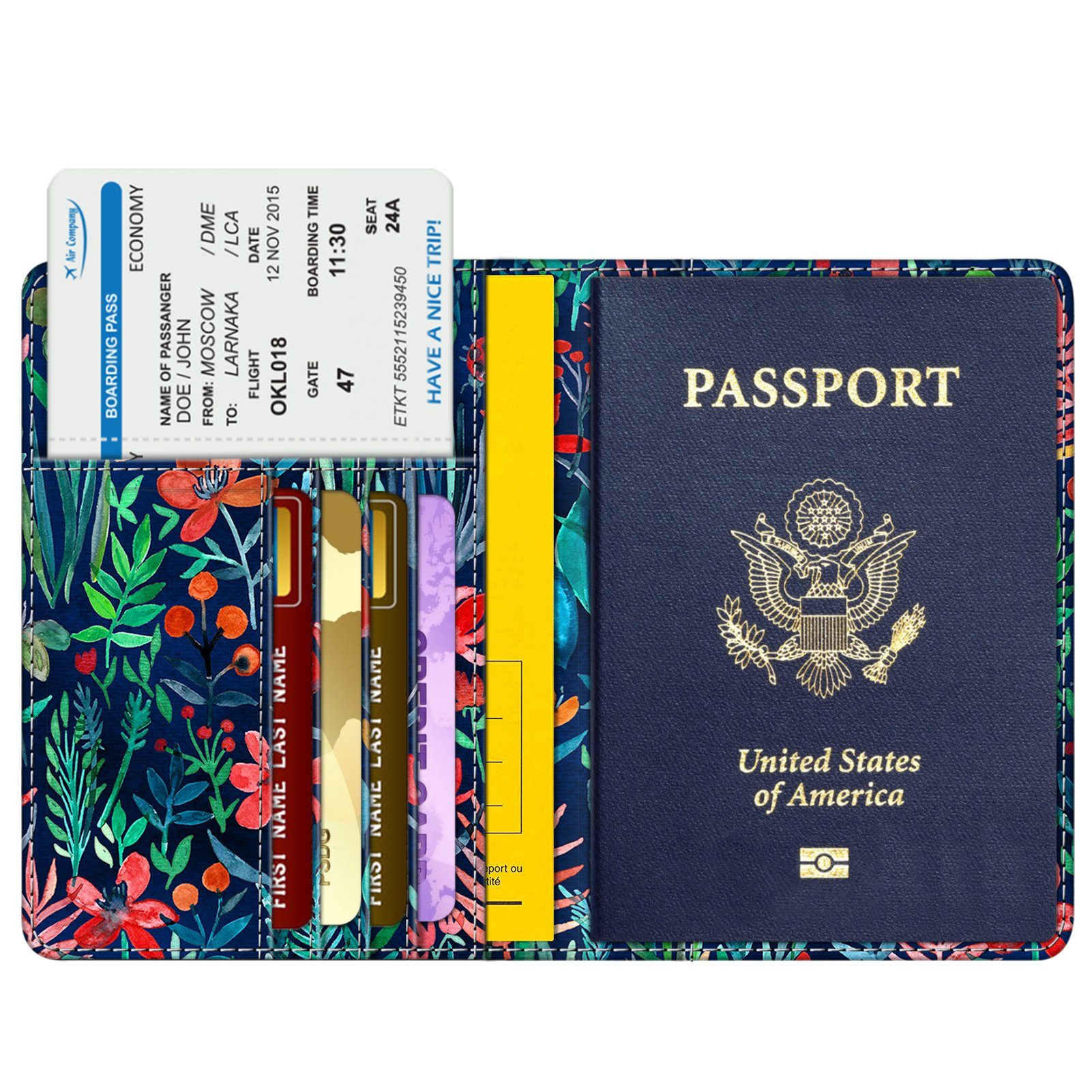 Fintie Smartphone-Hülle Reisepass Impfpass Schutzhülle - Premium Kunstleder Reisepasshülle, Travel Organizer mit RFID-Blockier für Kreditkarten, Ausweis usw.