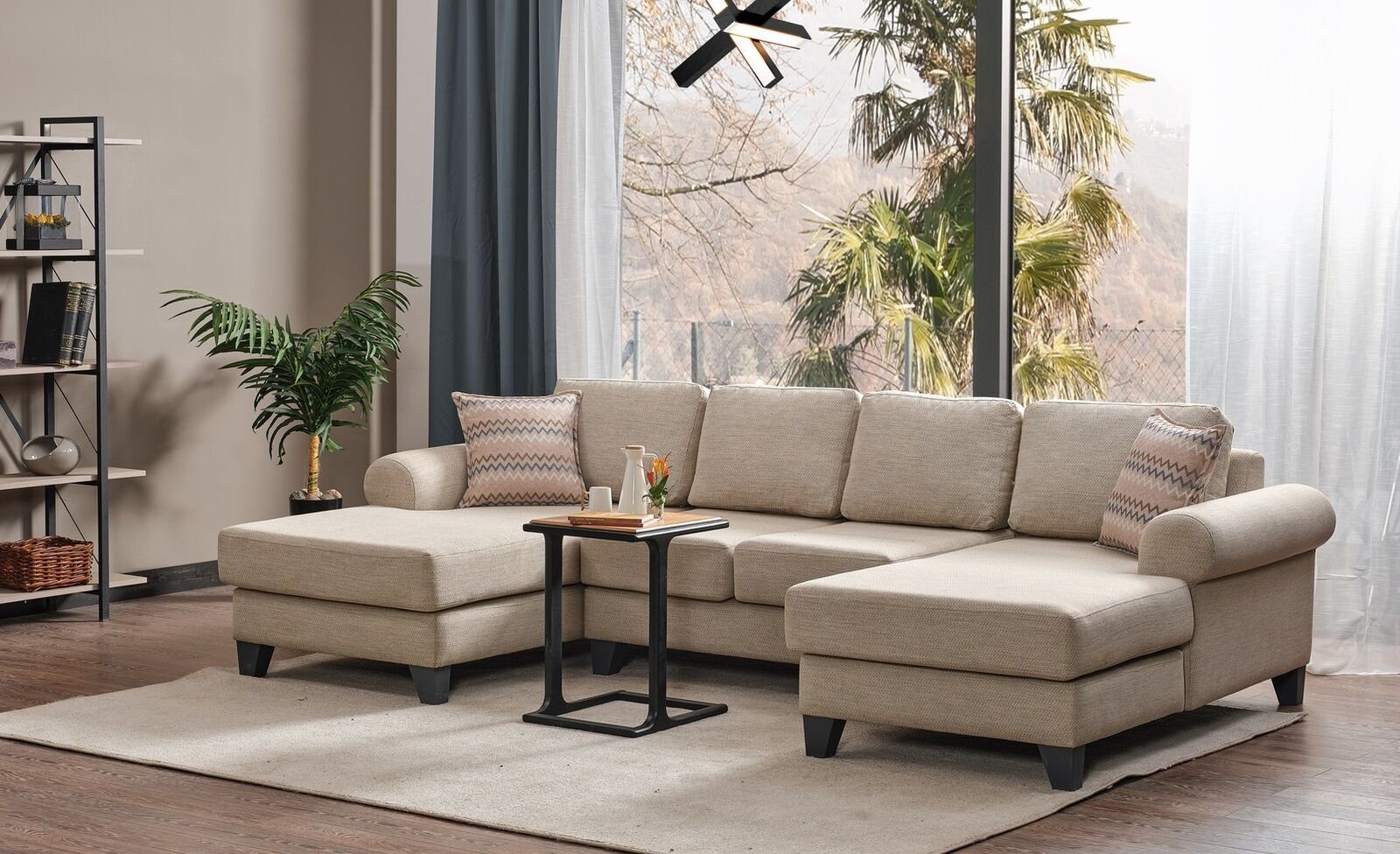 JVmoebel Ecksofa Wohnlandschaft Ecksofa U-Form Couch Sitz Polster Sofa Luxus Möbel, 1 Teile, Made in Europa