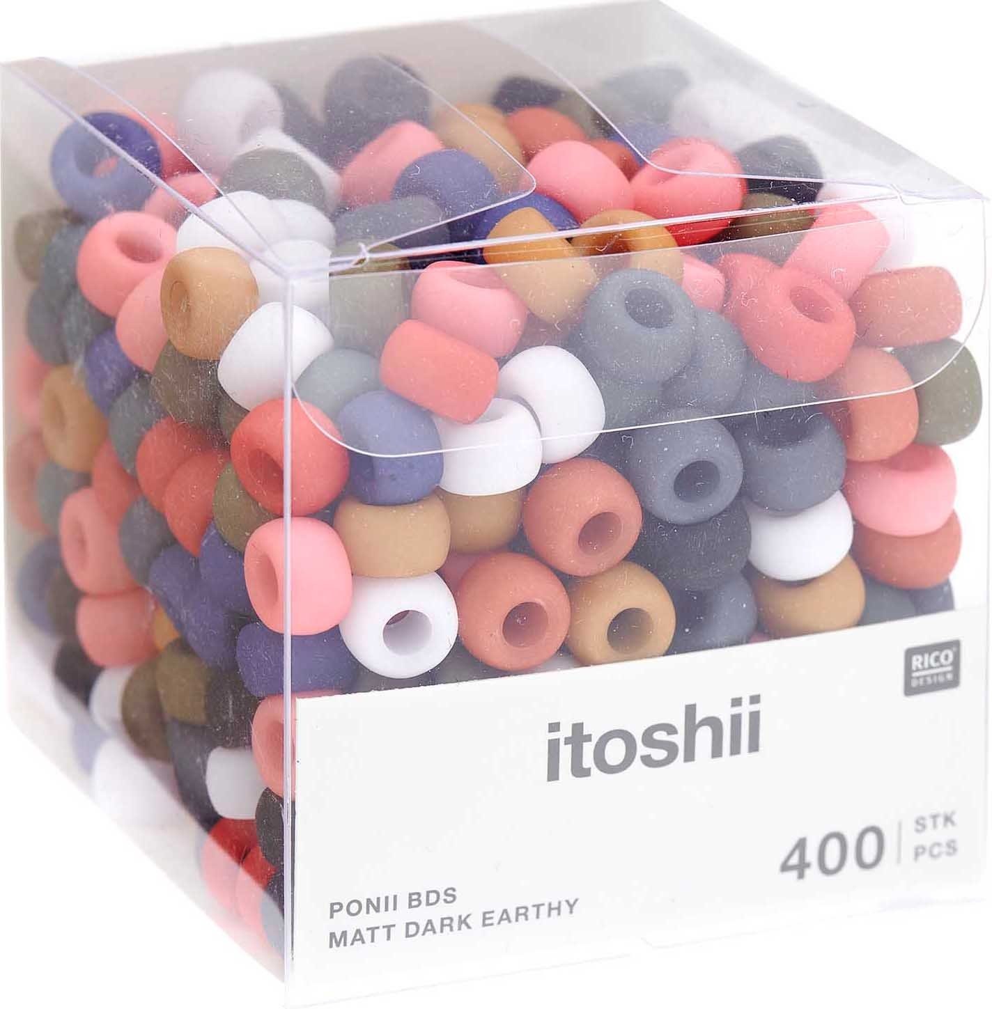 Rico Design Bastelperlen itoshii Perlenmix Ponii Beads, (400-tlg), 400 Stück