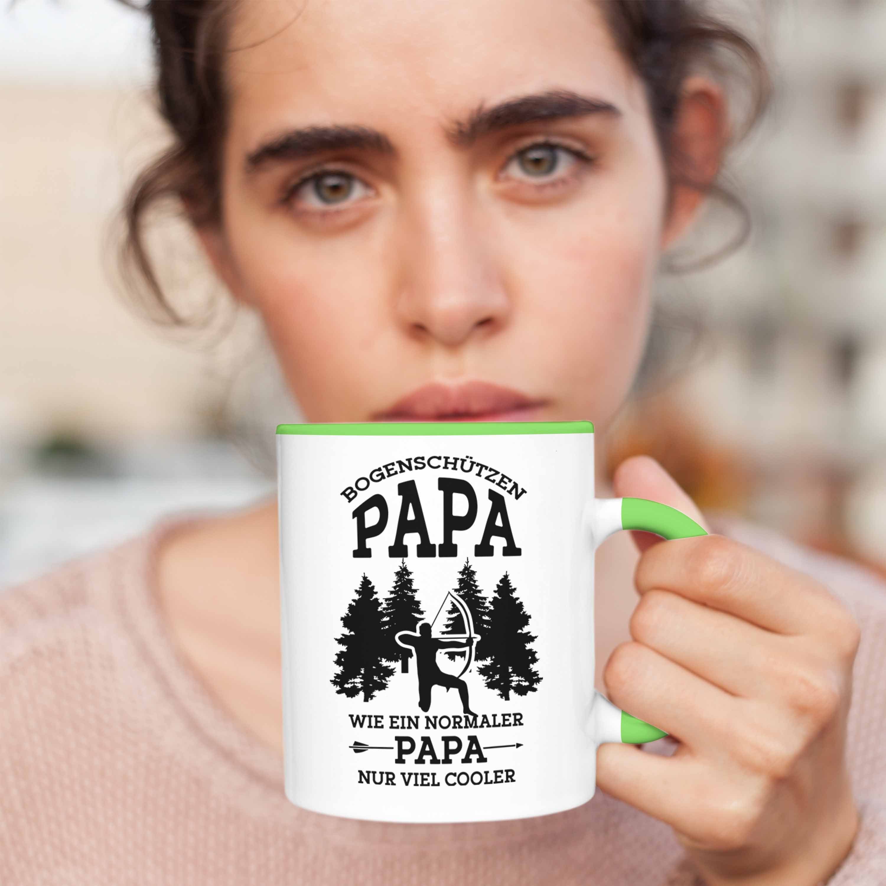 Vatert Grün Trendation Geschenkidee Papa Bogenschütze Bogenschießen für Lustige Tasse Tasse