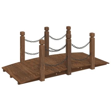 vidaXL Zierbrücke Gartenbrücke mit Kettengeländer 150x67x56 cm Massivholz Fichte