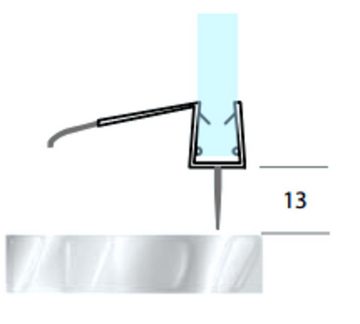 Kristhal Dusch- & Baddesign Duschdichtung Dusch-Türdichtung mit ca. 25 mm "Dächlein", 5325, L: 100 cm, Ersatzdichtung für Duschtüre oder Duschabtrennung 6 oder 8 mm Glas