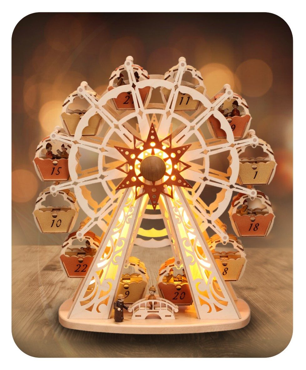 Zeidler Holzkunst befüllbarer Adventskalender Adventskalender "Riesenrad", Erzgebirge, Weihnachten (1-tlg)
