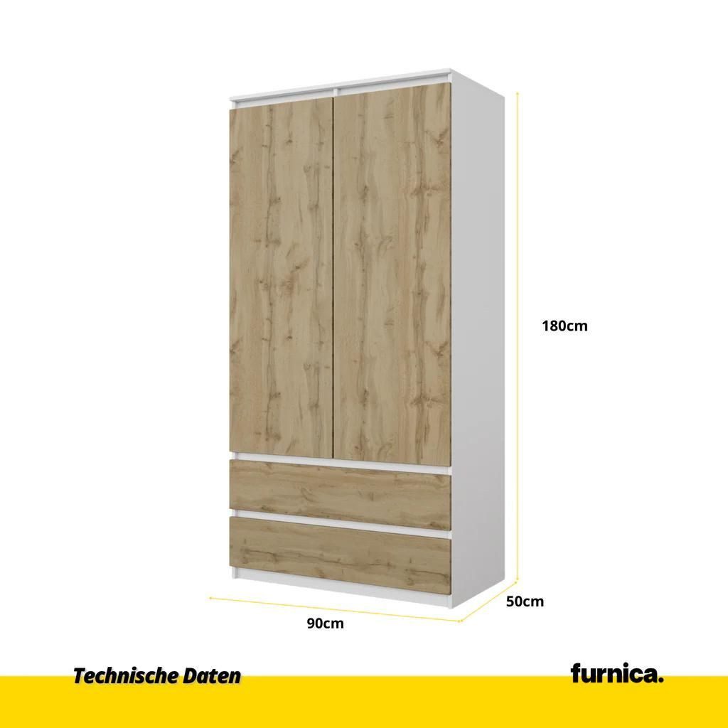 Furnica Kleiderschrank Garderobe Weiß Matt, 2 günstig online kaufen