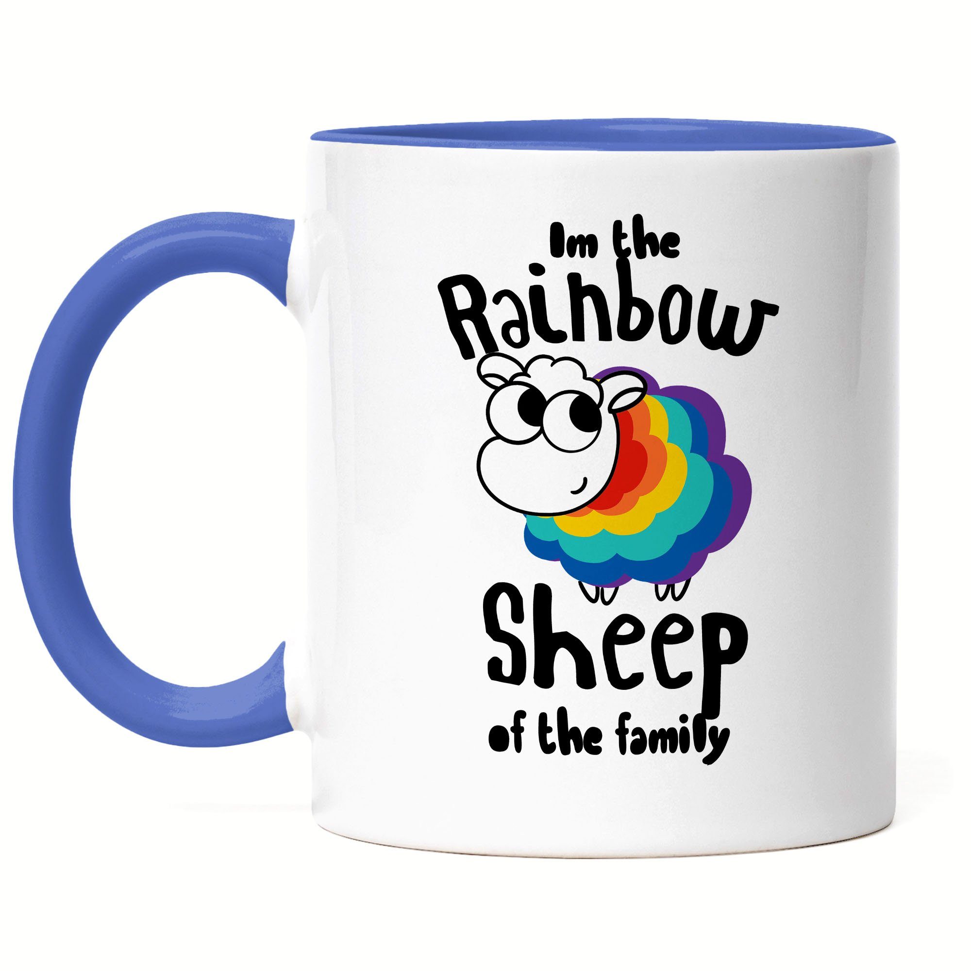 Hey!Print Tasse I'm the Rainbow Sheep Tasse LGBT Gay Regenbogen LGBTQ Pride Queer Homosexuell CSD Pride Week Blau