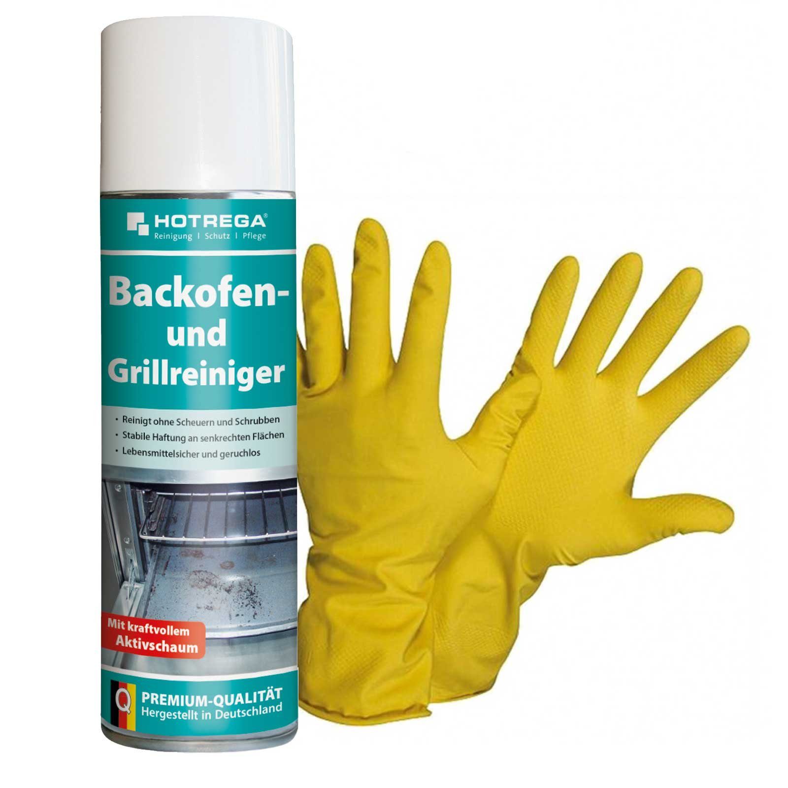 HOTREGA® Backofenreiniger Grillreiniger Backblechreiniger 300ml mit Handschuhen Backofenreiniger