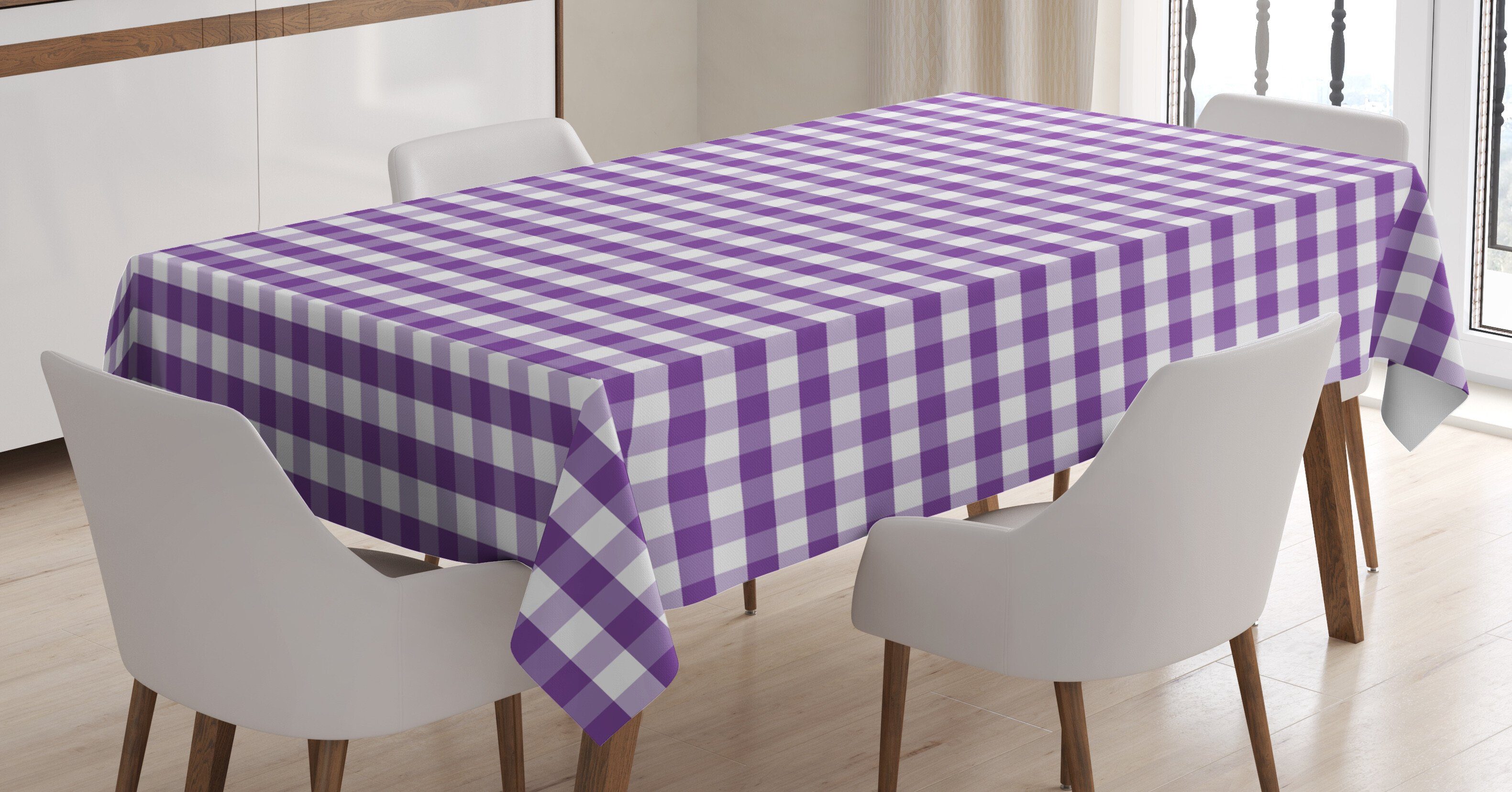 den Außen Für Tischdecke Waschbar Bereich Farben, Style Kariert Vintage Farbfest Gingham Klare geeignet Abakuhaus