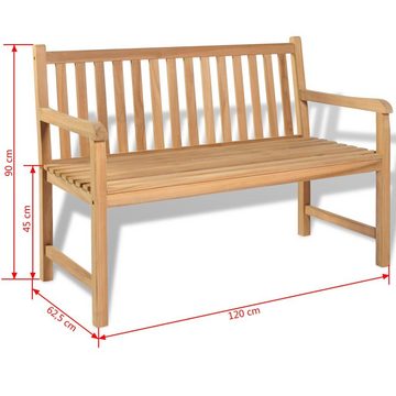 vidaXL Gartenbank Gartenbank 120 cm Teak (1-St)