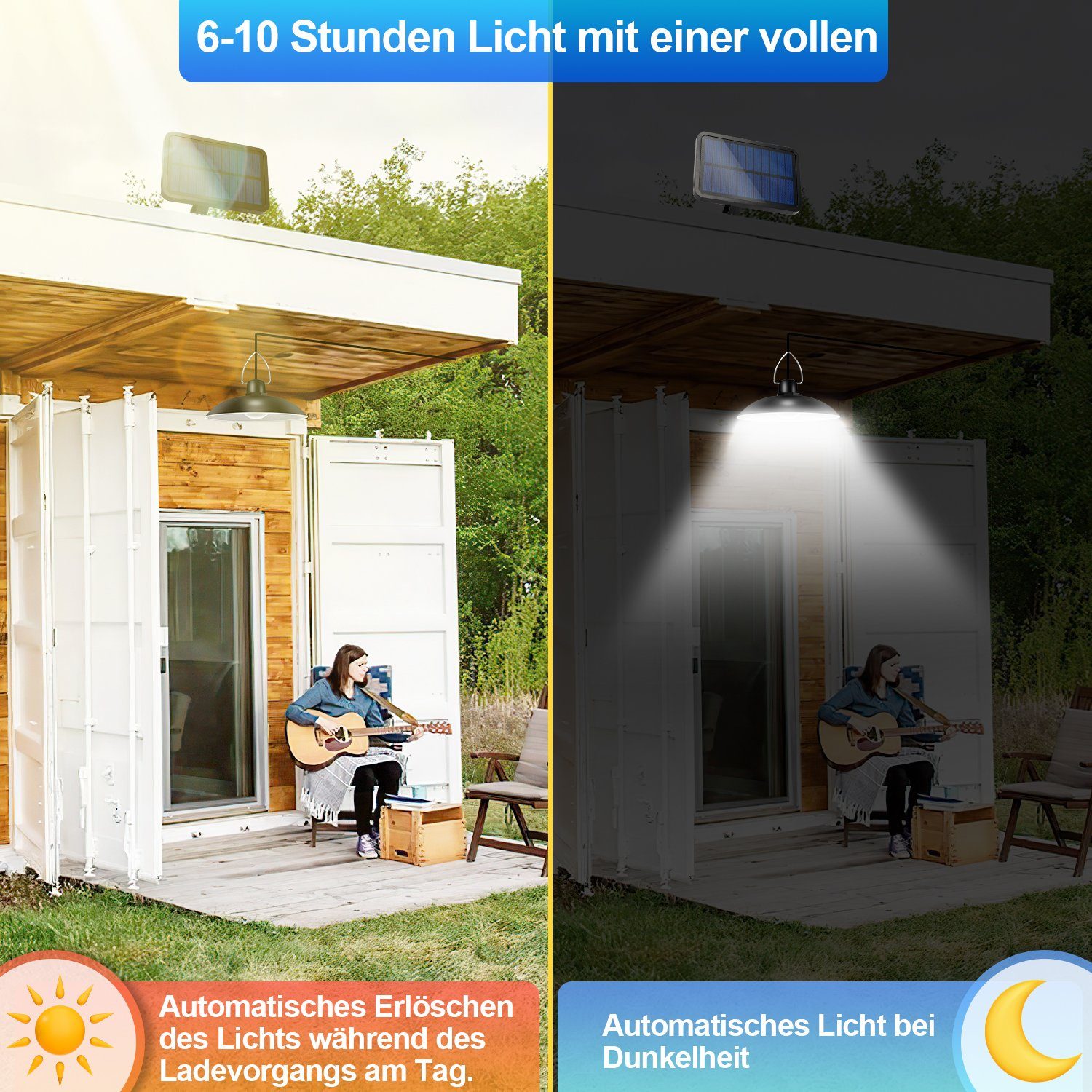 Weiß Lospitch Garten IP65 Solarleuchte Fluter Wegeleuchte Zaunleuchte LED Solarleuchte Außen LED