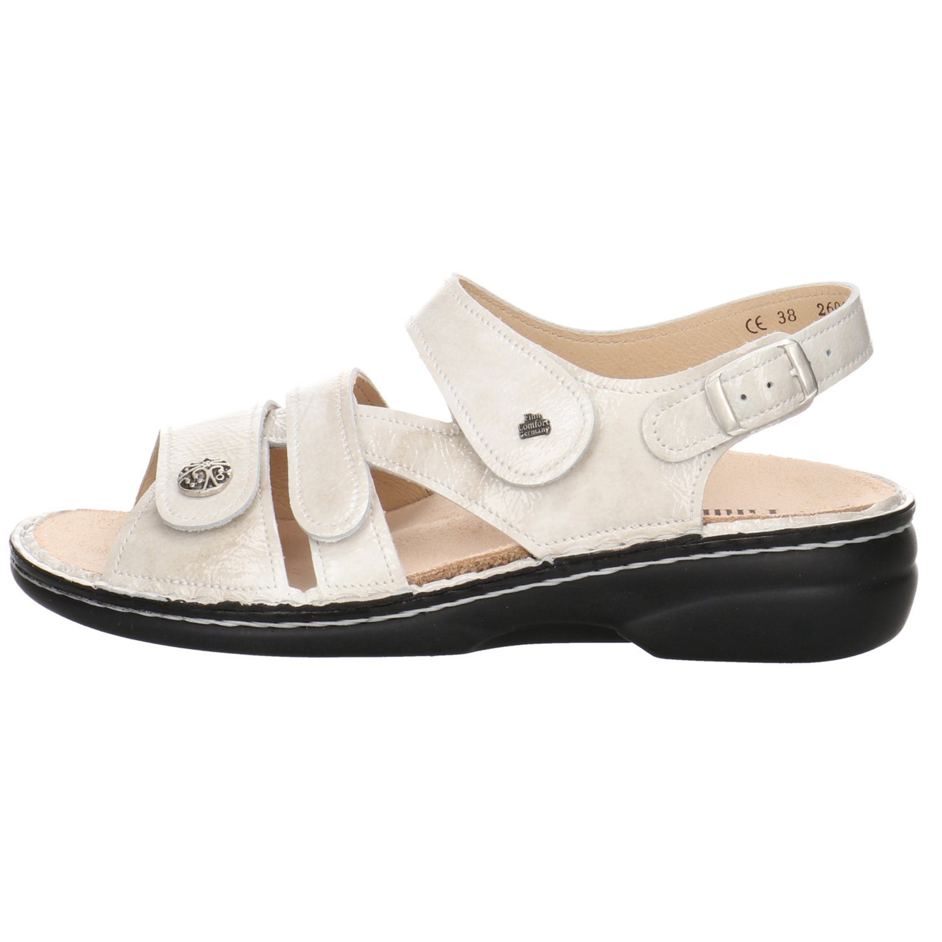 Comfort Damen Gomera Sandalen Finn Nubukleder Sandale Sandalette ivory