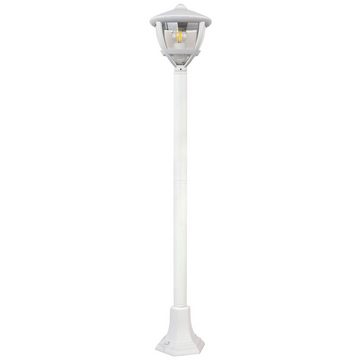 etc-shop LED Außen-Stehlampe, Leuchtmittel inklusive, Warmweiß, Farbwechsel, Außen Steh Lampe weiß Garten Wege Beleuchtung ALU Sockel Leuchte im