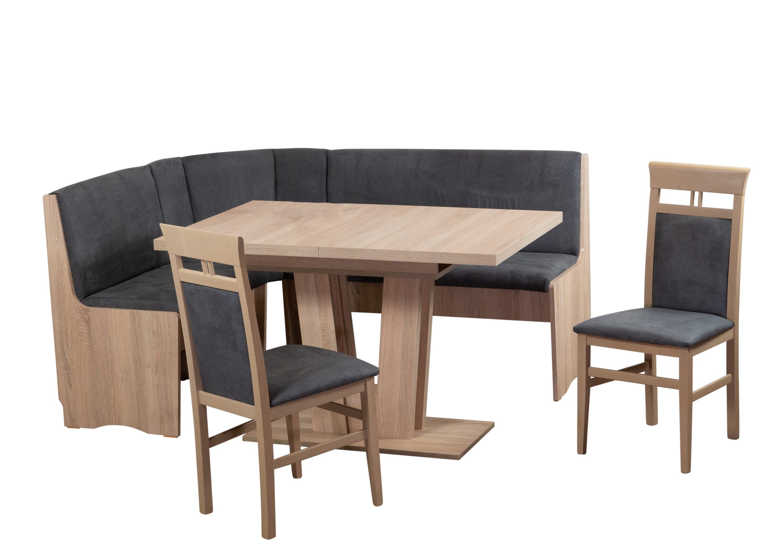 Stolebaenk Eckbankgruppe Duisburg Titanic Sonoma Stuhl Ibiza FG, (Eckbankgruppe, 1 x Eckbank, 1 x Tisch, 2 x Stühle)