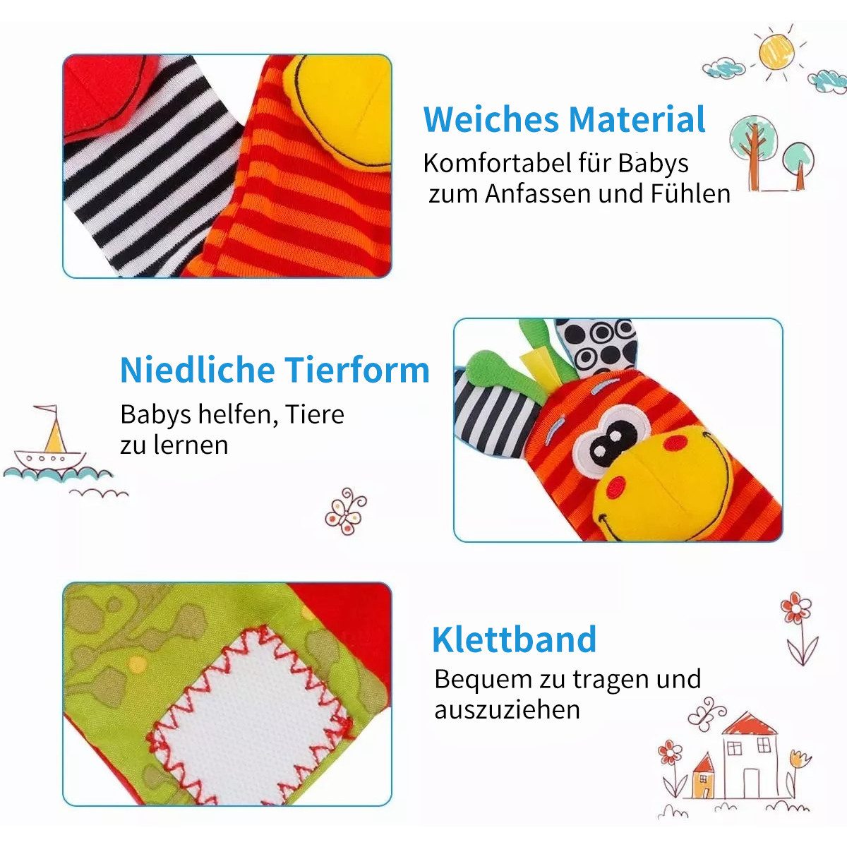ZEUOPQ Rasselsocke Rasselsocke Baby Rasseln Spielzeug günstig online kaufen