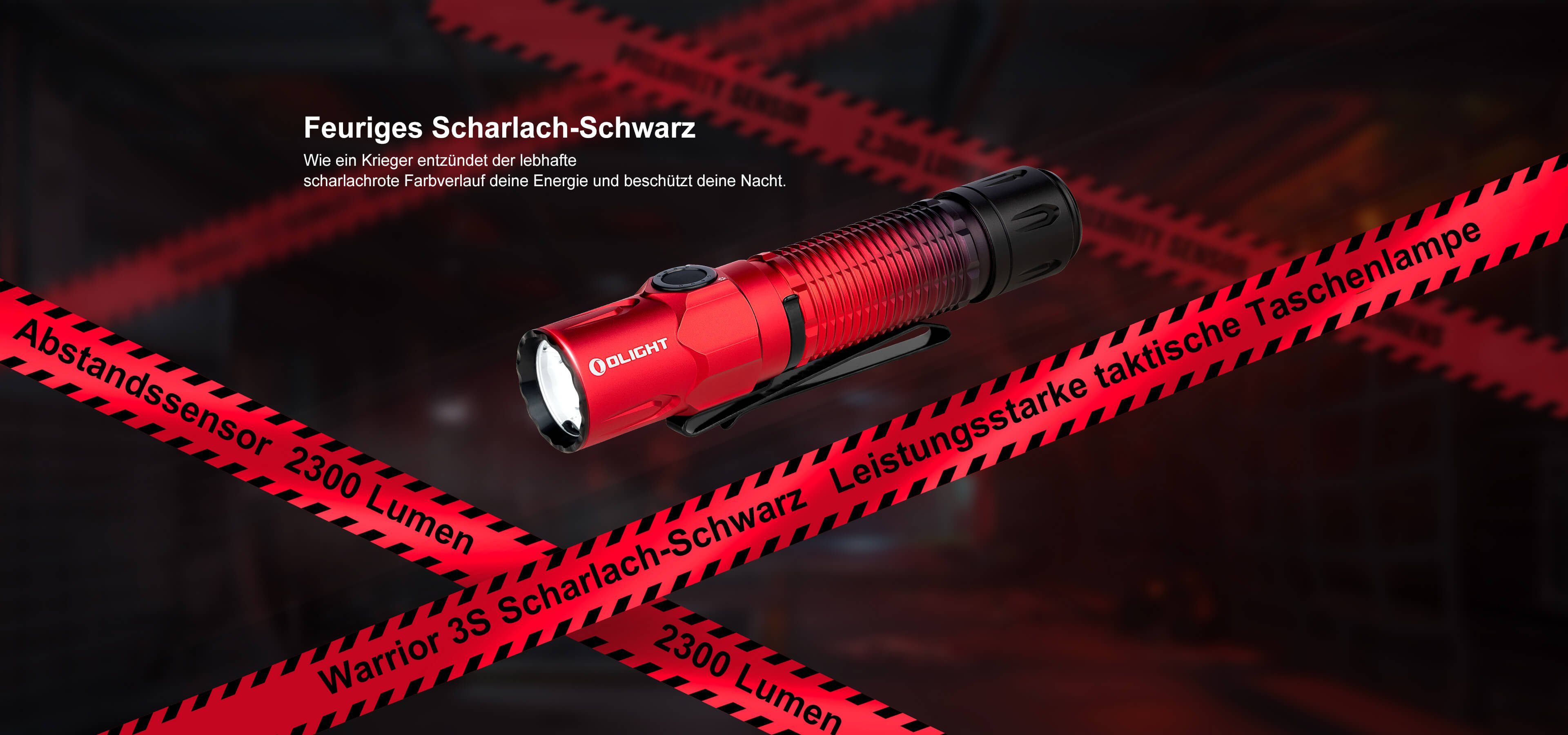 USB USB LED Wiederaufladbar Taschenlampe Warrior Scharlach-Schwarz Alltag, Wiederaufladbar, mit OLIGHT Taschenlampe 3S Abstandssensor, etc Taktische Superhelle Outdoor, für