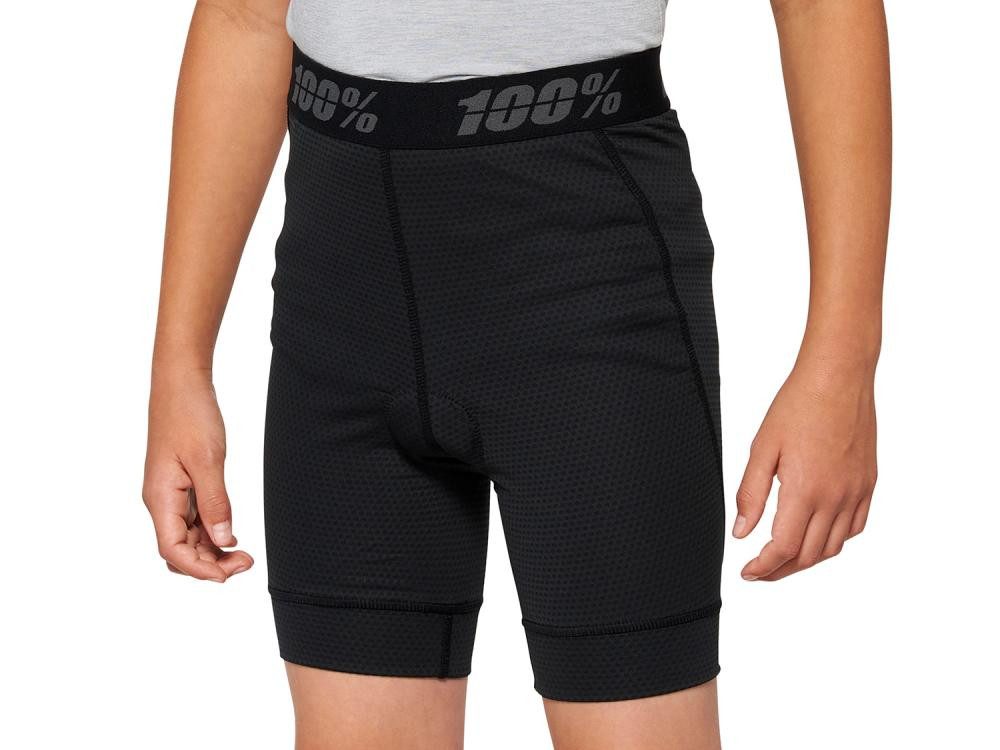 100% Fahrradhose 100% Ridecamp Youth Short w/ Liner 28" black - bequeme MTB-Kinder-Shor
