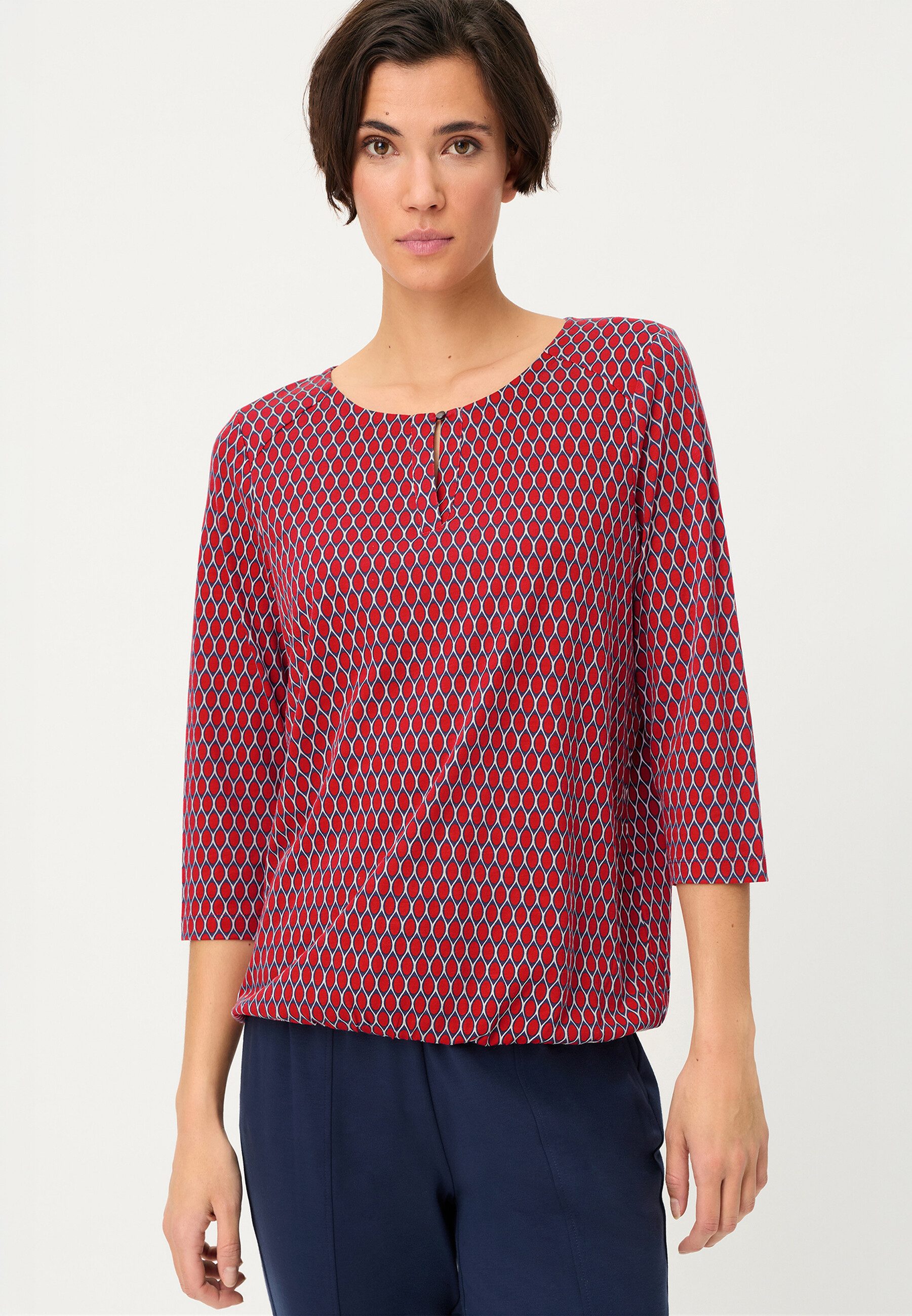 Olsen Tunikashirt Shirt mit femininem Tunika-Ausschnitt