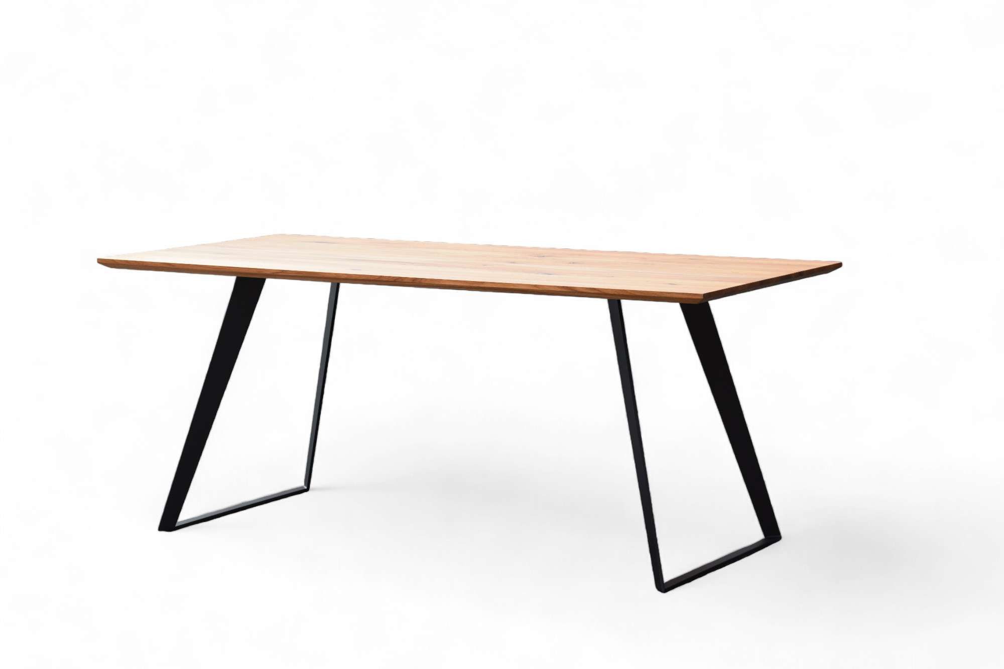 Home affaire Esstisch Talwiese Küchentisch, U-Form Metallgestell, Wildeiche massiv geölt, Baum Kante oder Schweizer Kante, erhältlich in 3 Größen und 2 Цвета(ов)