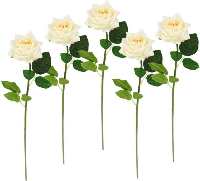 Kunstblume »Rose«, I.GE.A., Höhe 45 cm, 5er Set künstliche Rosen, Seidenrosen, Bouquet, Kunstzweig, Kunstrose-Otto