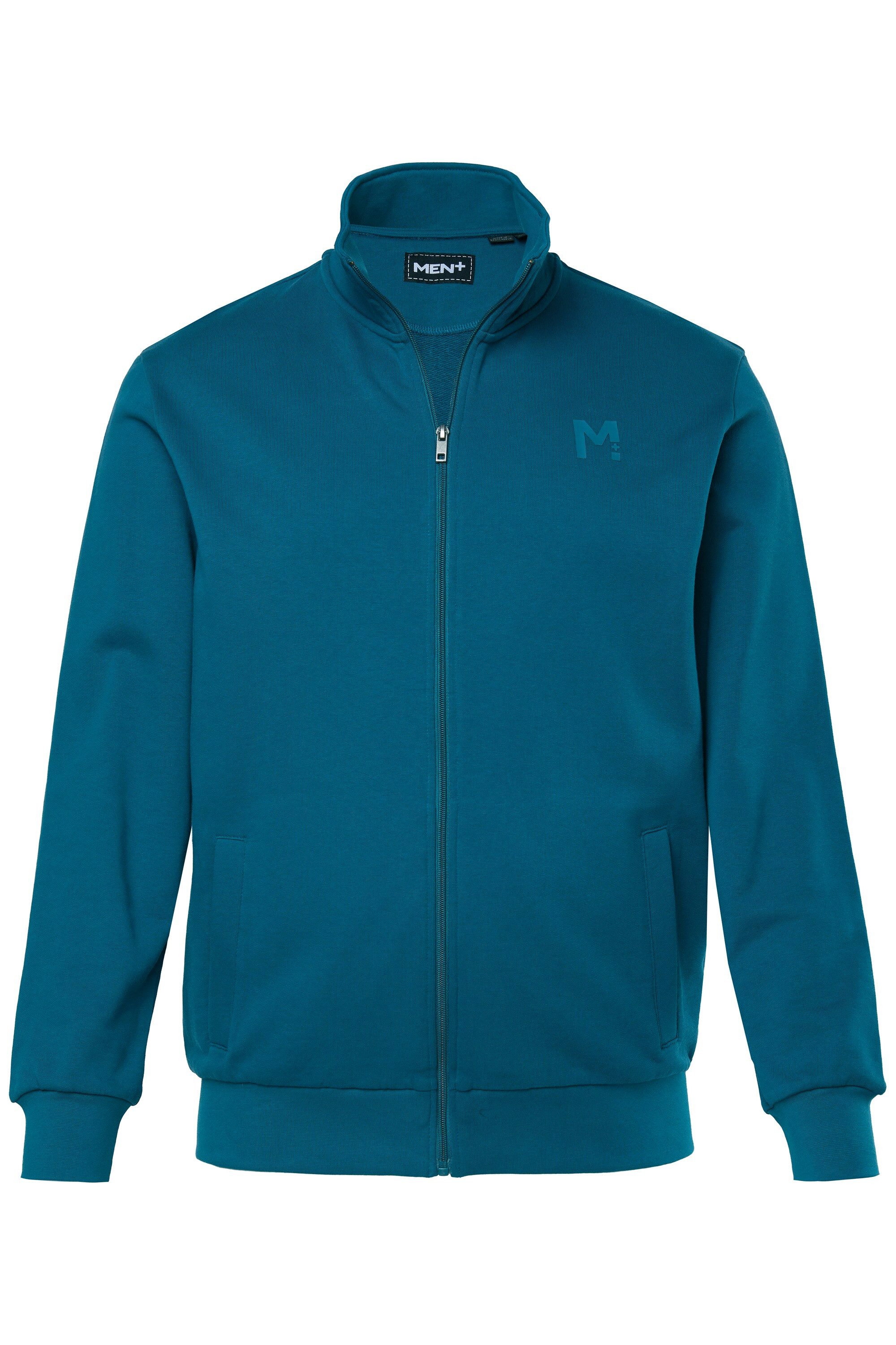 Men Plus Fleecejacke Sweatjacke Basic Stehkragen günstig online kaufen