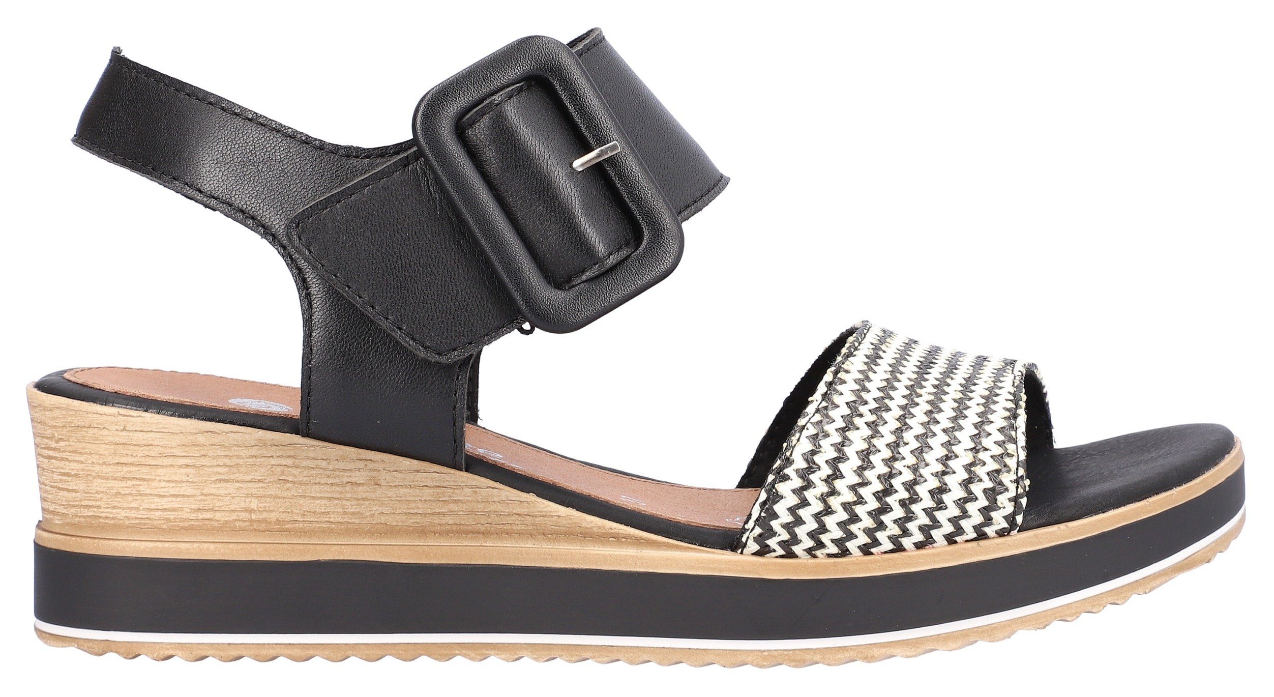 Remonte Sandalette Sommerschuh, Sandale, Bequemschuh mit Klett unter der Zierschnalle