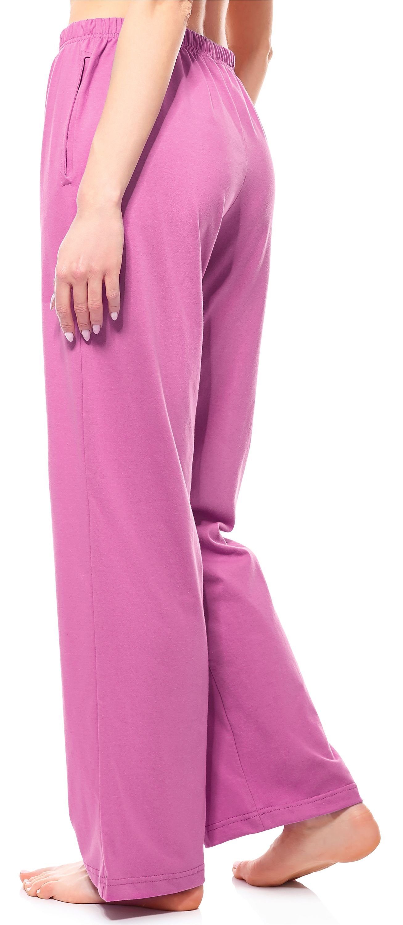 Style Schlafanzugshose MPP-001 Bund Pyjamashorts elastischer (1-tlg) Damen Helllila Merry