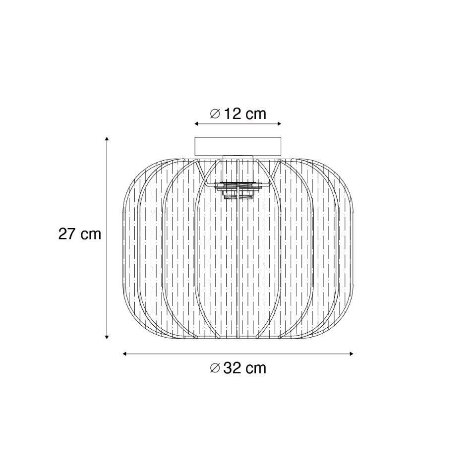 Qazqa Deckenleuchte Pluni, ohne Leuchtmittel, Extra-Warmweiß, QAZQA Deckenleuchte, e27, Beige, Textil, Japandi