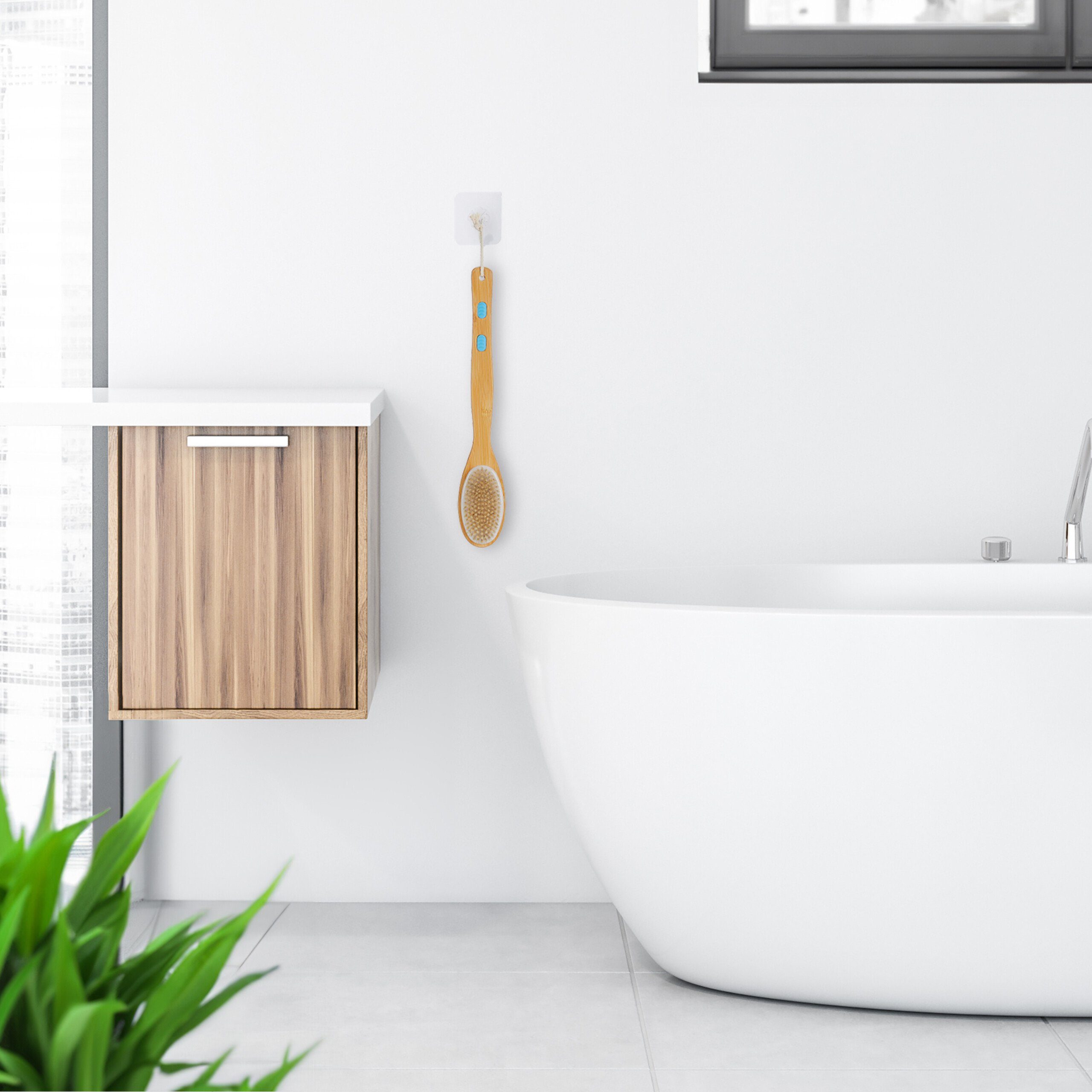 relaxdays Badebürste Rückenbürste doppelseitig