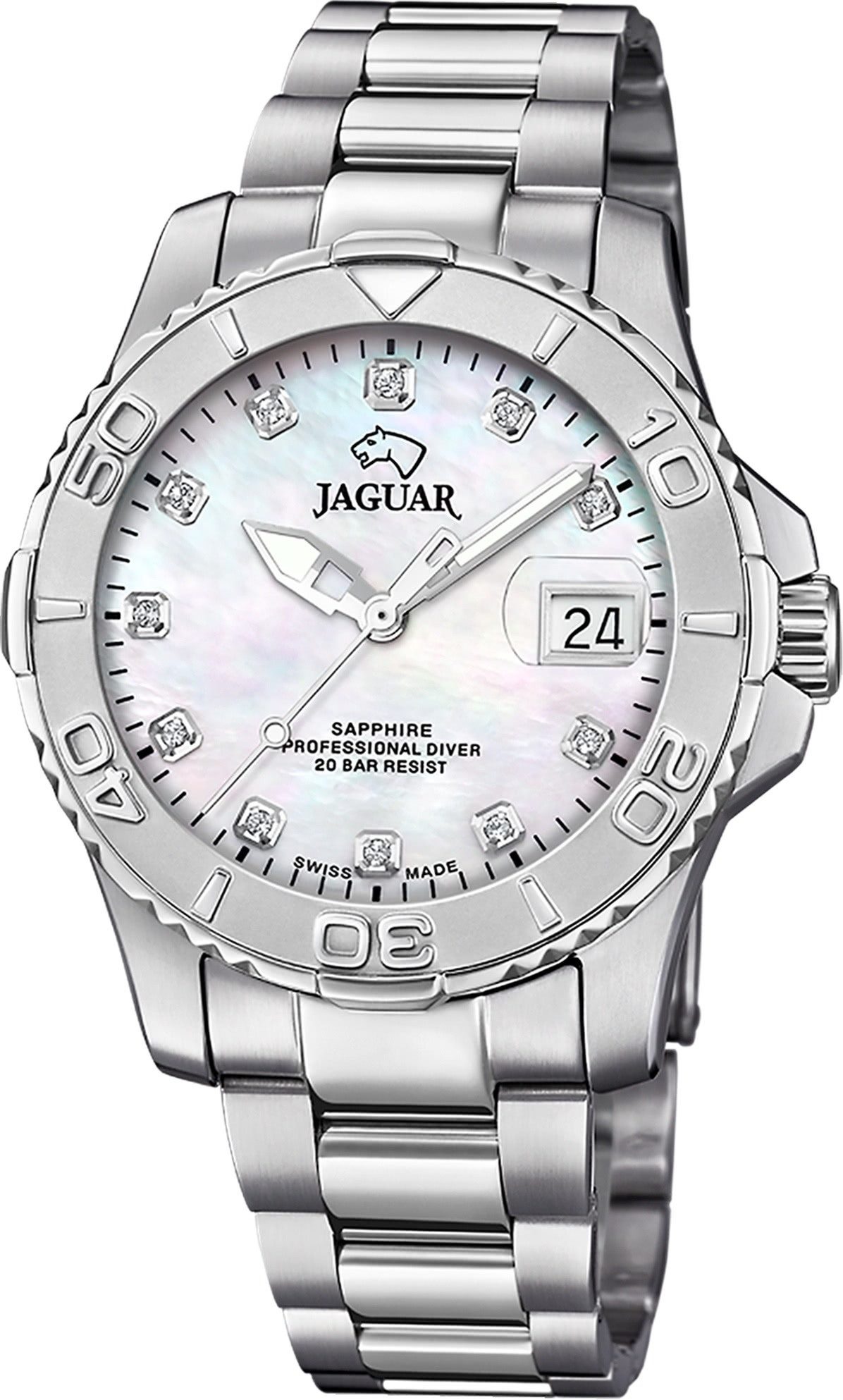 JAGUAR Quarzuhr Jaguar Herrenuhr Edelstahl silber Jaguar, (Analoguhr), Herr günstig online kaufen