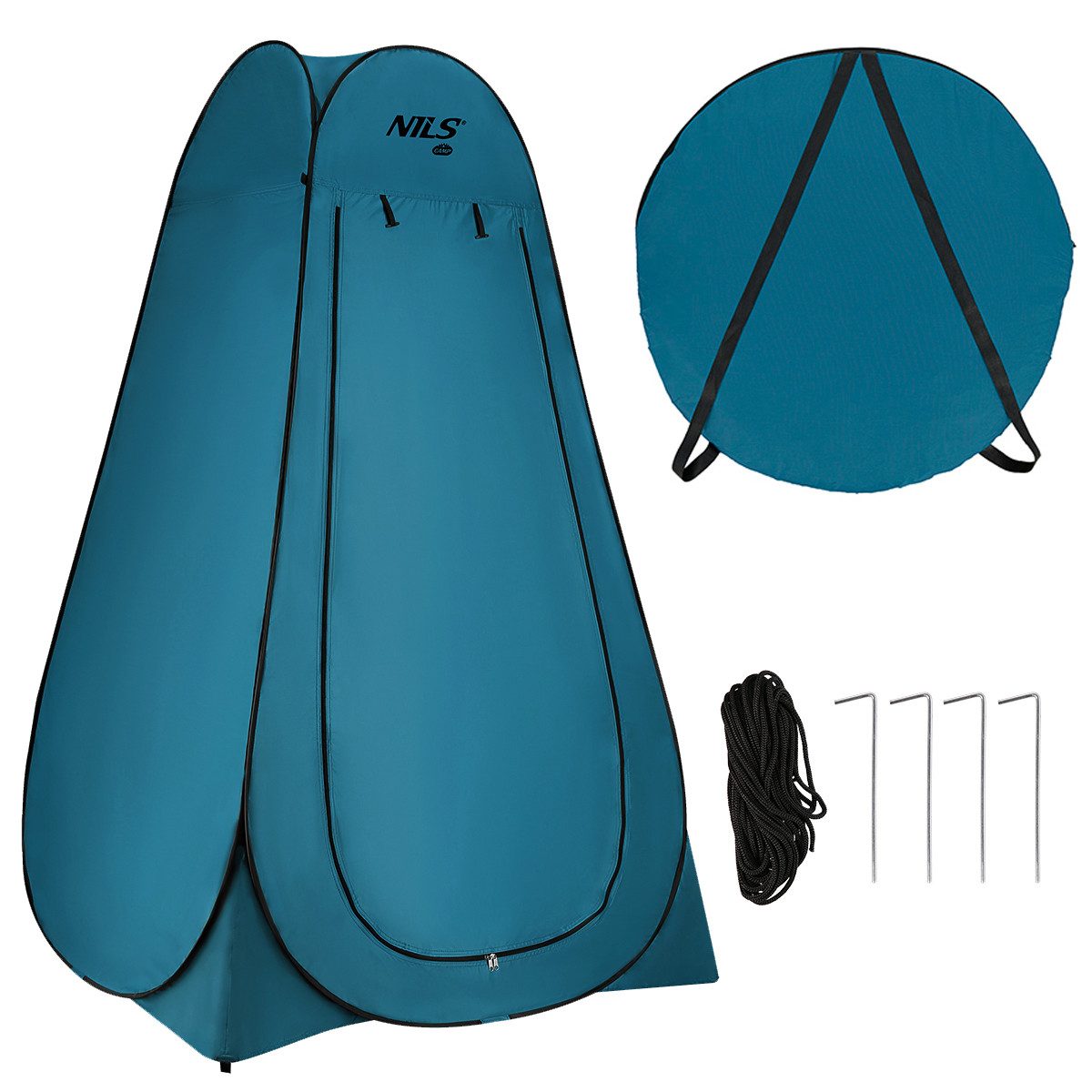 NILS CAMP Pyramidenzelt Umkleidezelt Duschzelt Toilettenzelt, Personen: 1 (Spar-Set, 1 tlg., 120x120x190 cm blickdicht), Pop-up-Aufbau, blickdicht, UV-Schutz, wasserdicht