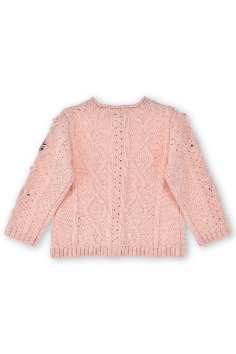 BONDI Trachtenkleid Strickjacke Baby/Kind - BLÜMCHEN - rose