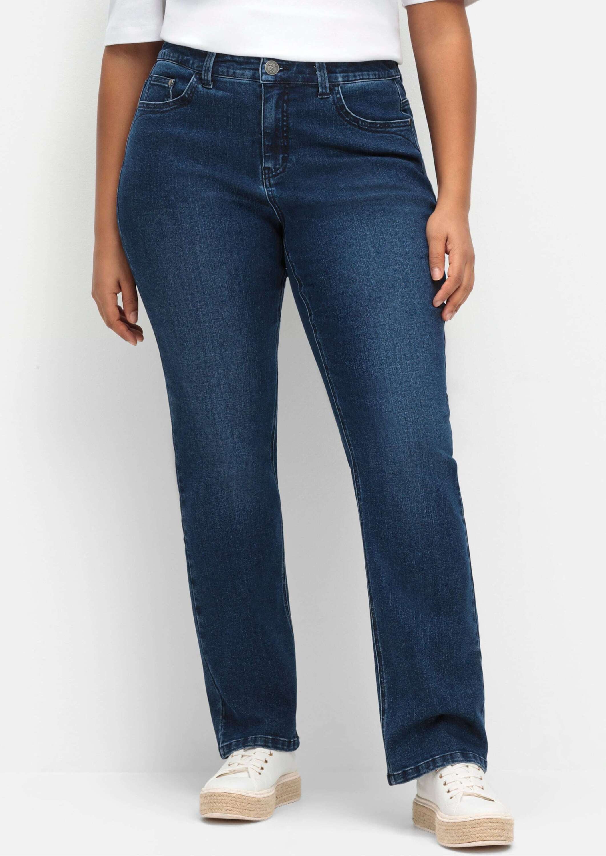 Sheego Bequeme Jeans Stretch-Jeans normal mit funktionellen TruTemp365® Fasern – Bild 3 von 5