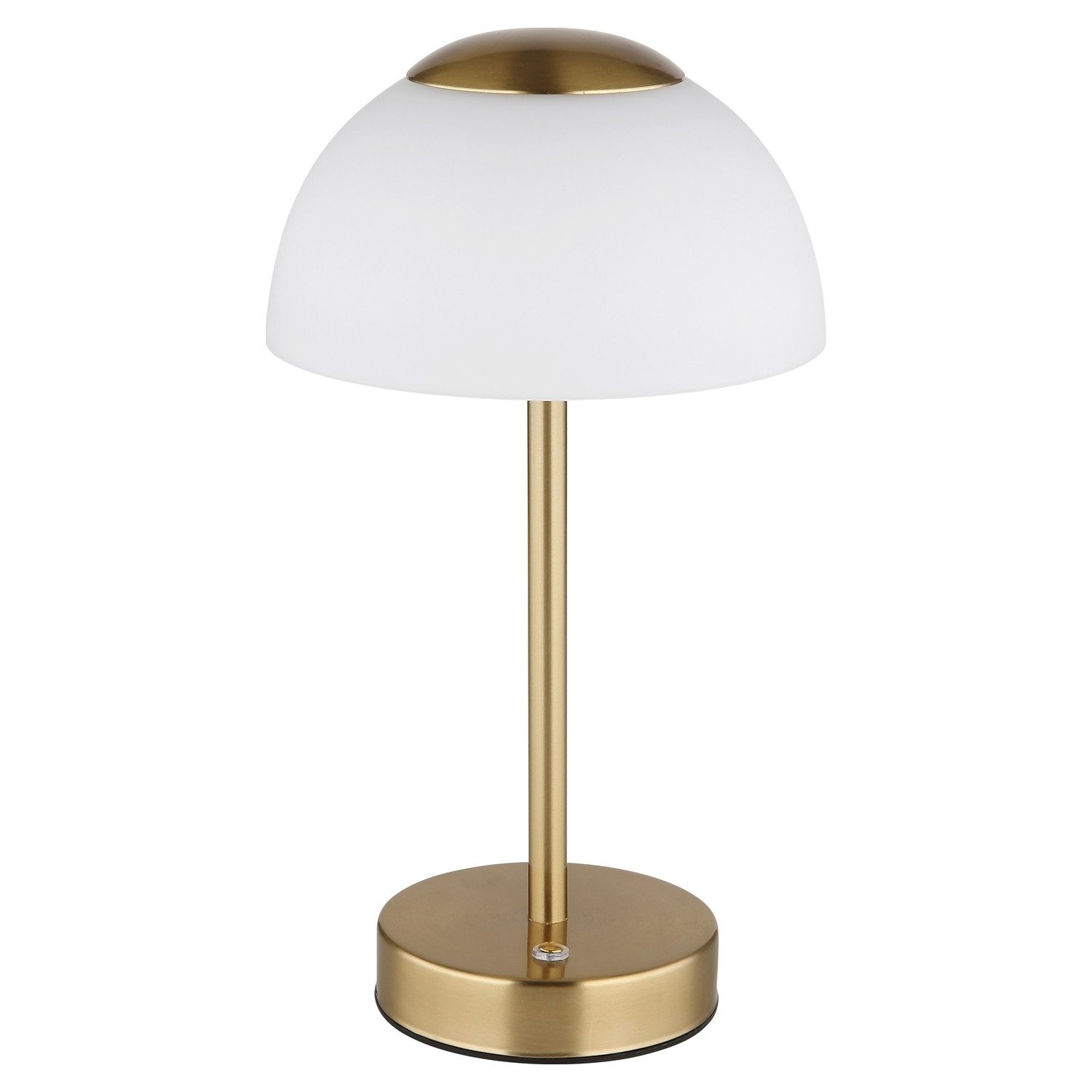 LED Tischleuchte SARIMA, H 31 cm, Messingfarben, Weiß, Metall, Glas