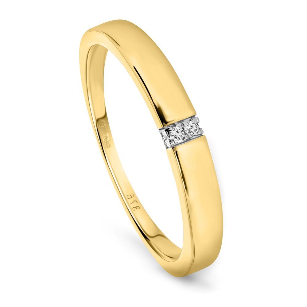 Miore Verlobungsring SA976RY - Damen 9 Karat Gelbgold (375) mit 0.02 Ct Diamanten, Ringabmessungen Breite 3mm Höhe 2mm