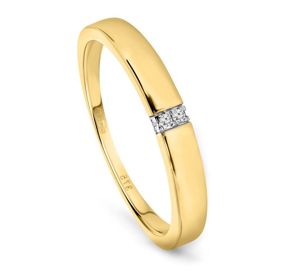 Miore Verlobungsring SA976RY - Damen 9 Karat Gelbgold (375) mit 0.02 Ct Diamanten, Ringabmessungen Breite 3mm Höhe 2mm