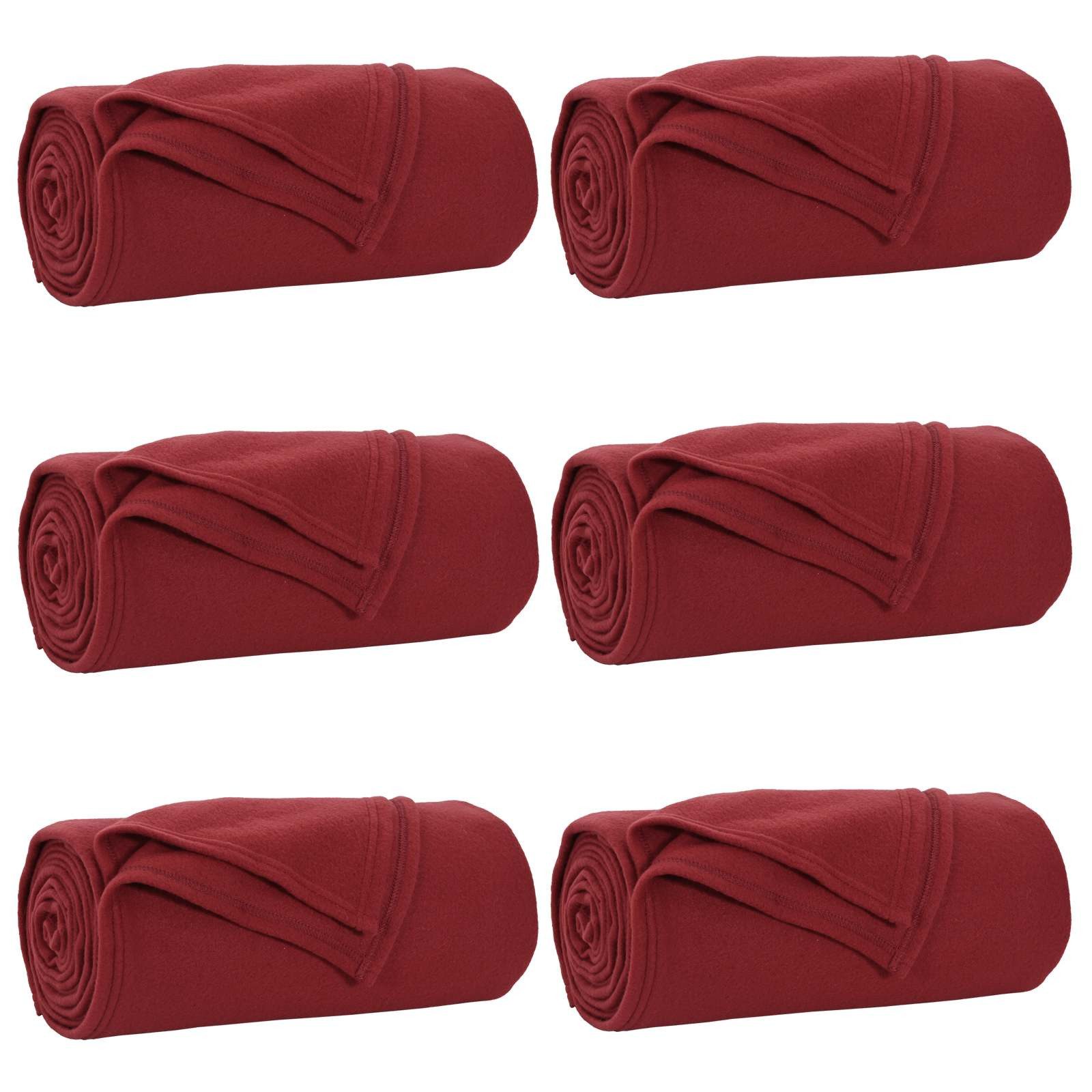 vidaXL Bettüberwurf Wohndecken 6 stk. Bordeauxrot 240 x 220 cm 4.28 kg Fleece