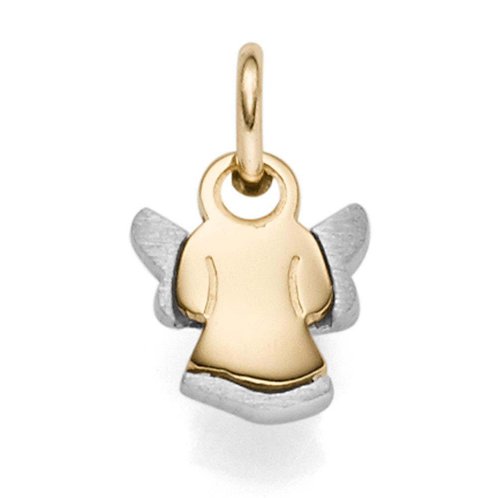 Kettenanhänger Anhänger Engel 14x8,5mm, 585 Gold gelb/weiß
