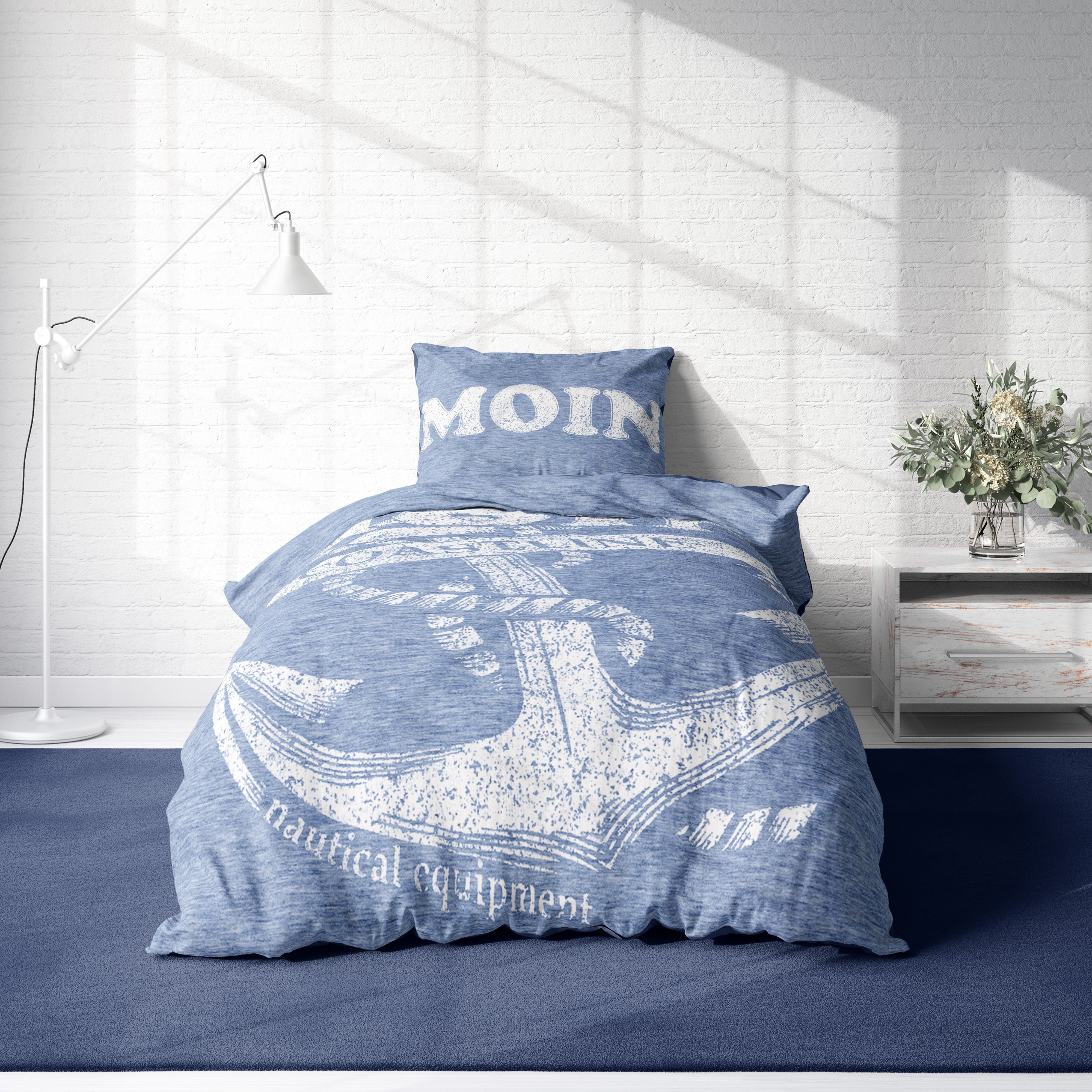 One Home Bettwäsche Fotodruck, Mikrofaser, 4 teilig, Maritim Anker Nautic m günstig online kaufen