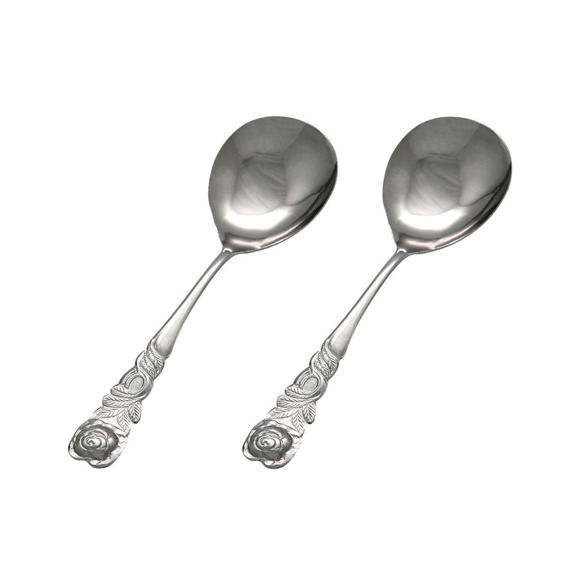 GRÄWE Vorlegebesteck GRÄWE Sahnelöffel 2er Set, Rosendekor