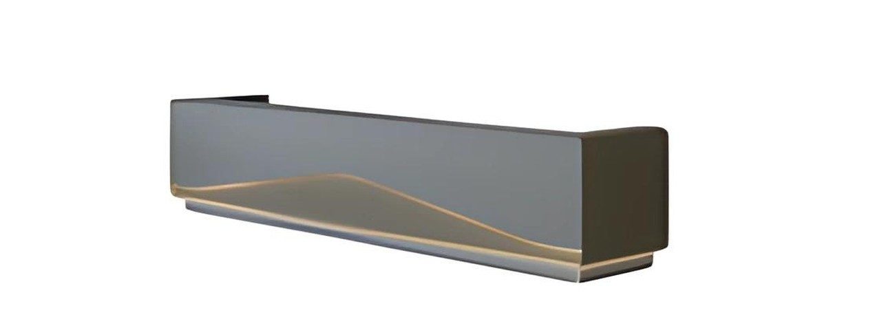 Xlmoebel Empfangstheke XLMOEBEL Empfangstheke Modern Grau Schwarz mit LED-Beleuchtung, Made in Europa