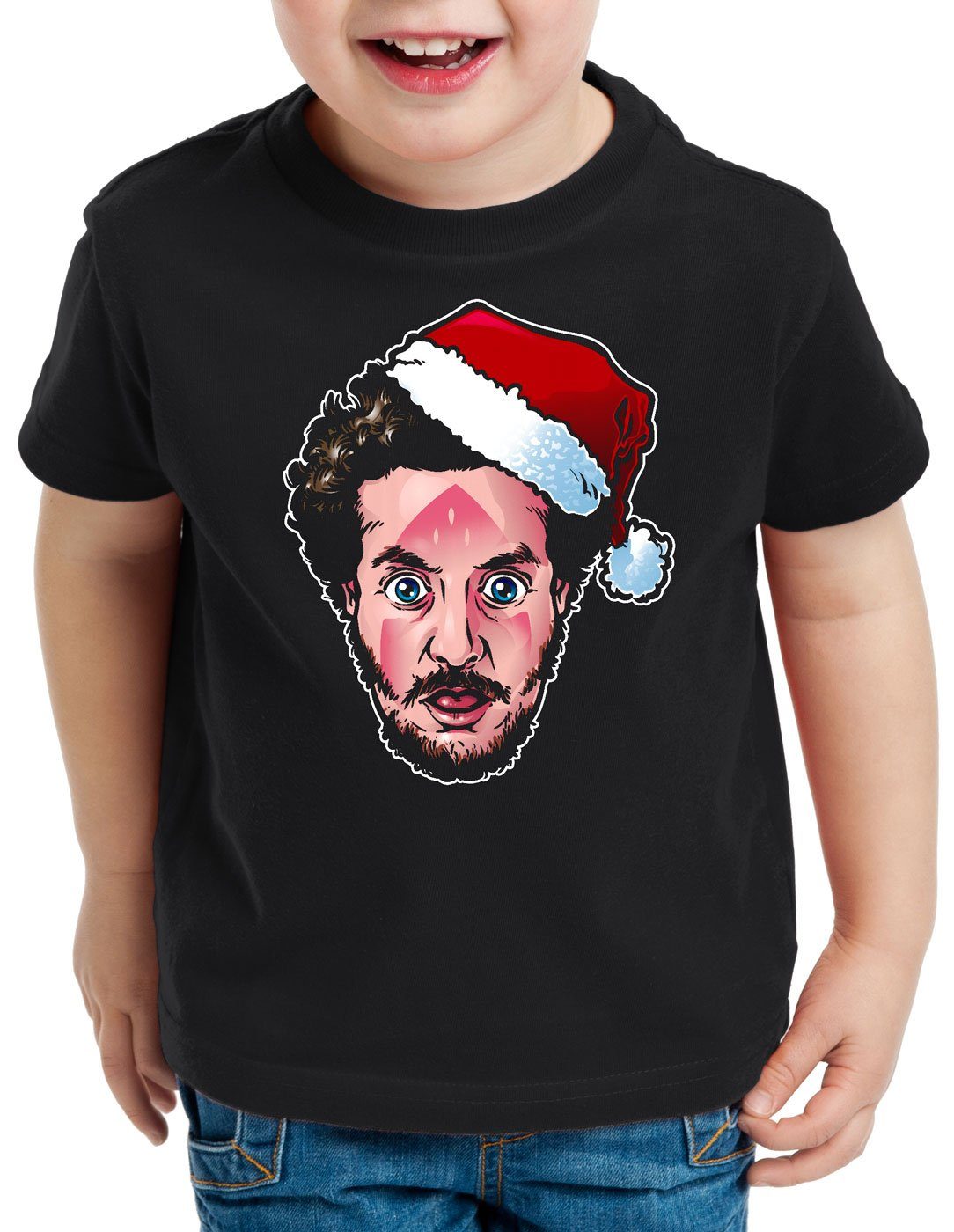 T-Shirt kevin Bandit bügeleisen weihnachten Kinder Marv schwarz allein style3 Print-Shirt