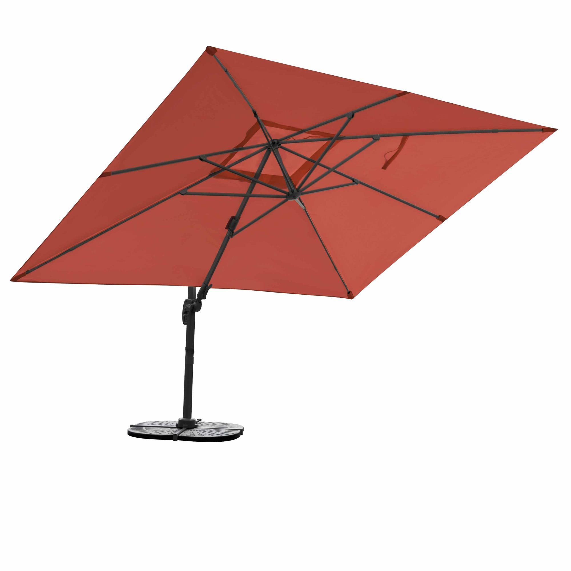 RS Trade Rechteckschirm Sonnenschirm 3m x 4m, Aluminium; UV-Schutz; inkl. Regencover