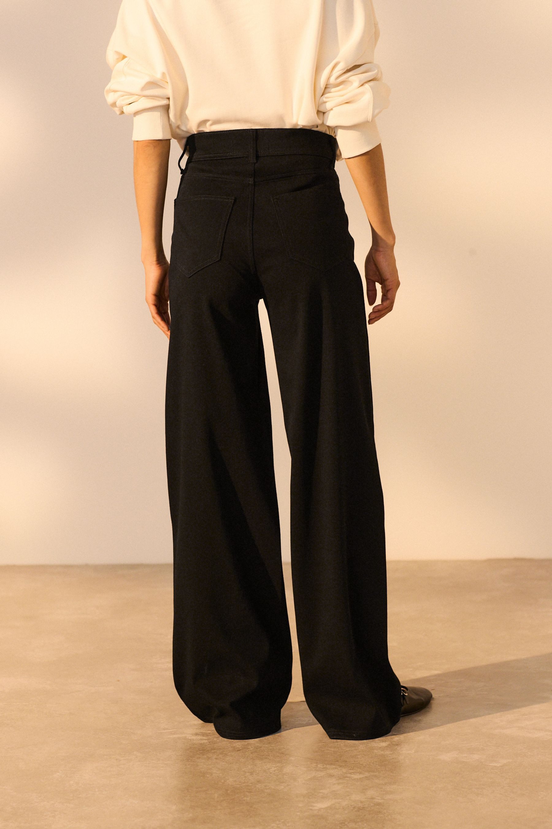 Next Weite Jeans Denim-Hose aus Jersey mit weitem Bein, 2er-Pack (2-tlg)