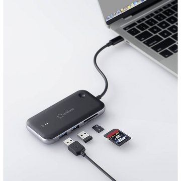 Renkforce Laptop-Dockingstation USB-C® Hub zur drahtlosen Bildübertragung, drahtlose Bildübertragung, integrierter Kartenleser