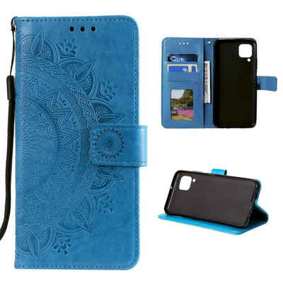 CoverKingz Handyhülle Hülle für Samsung Galaxy A12/M12 Handyhülle Flip Case Cover Tasche 16,5 cm (6,5 Zoll), Klapphülle Schutzhülle mit Kartenfach Schutztasche Motiv Mandala