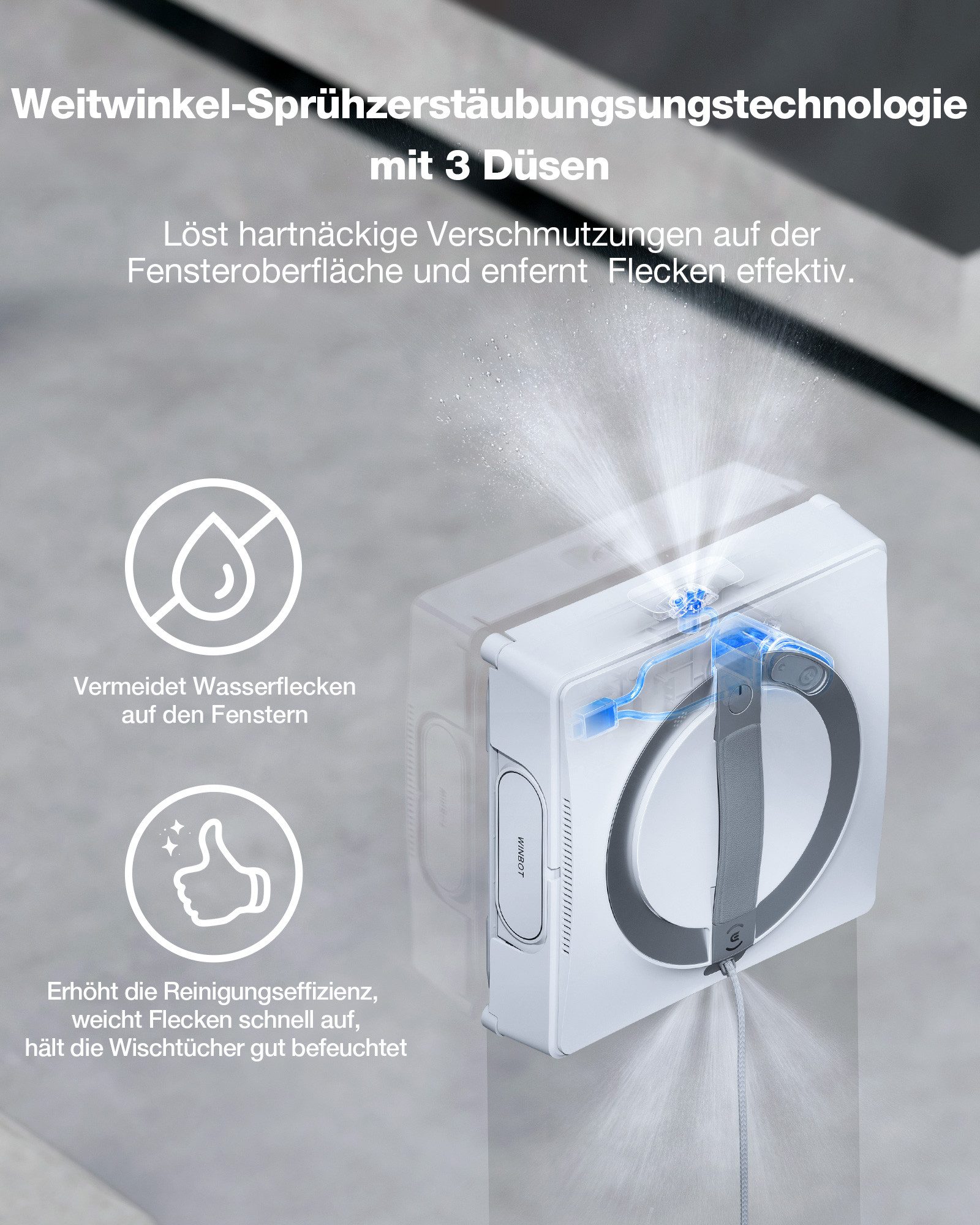 ECOVACS Fensterputzroboter WINBOT W2, mit Kantenreinigungsmodus & WIN-SLAM 4.0-Reinigungsplanung