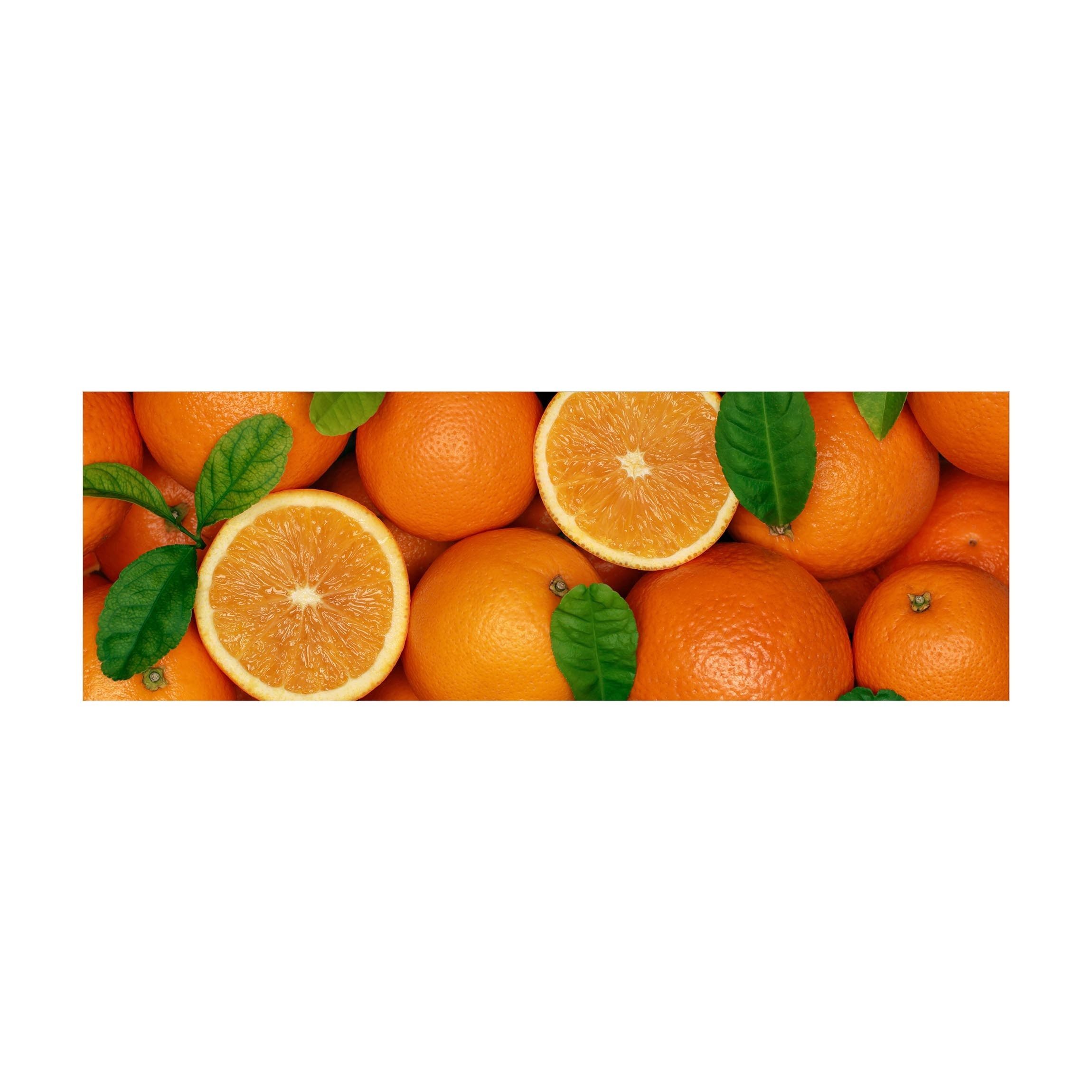 Bilderdepot24 Teppich Teppich Vinyl Küchenmatte Küche Orange lang modern funktional, Läufer - orange glatt, nass wischbar (Spritzer, Tierhaar) Saugroboter & Bodenheizung geeignet