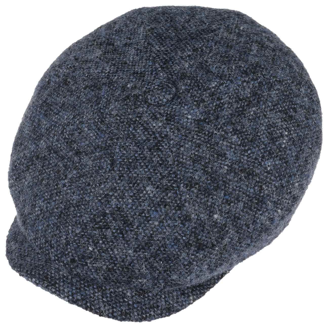 Stetson Flat Cap Schirm mit (1-St) dunkelblau Wollcap